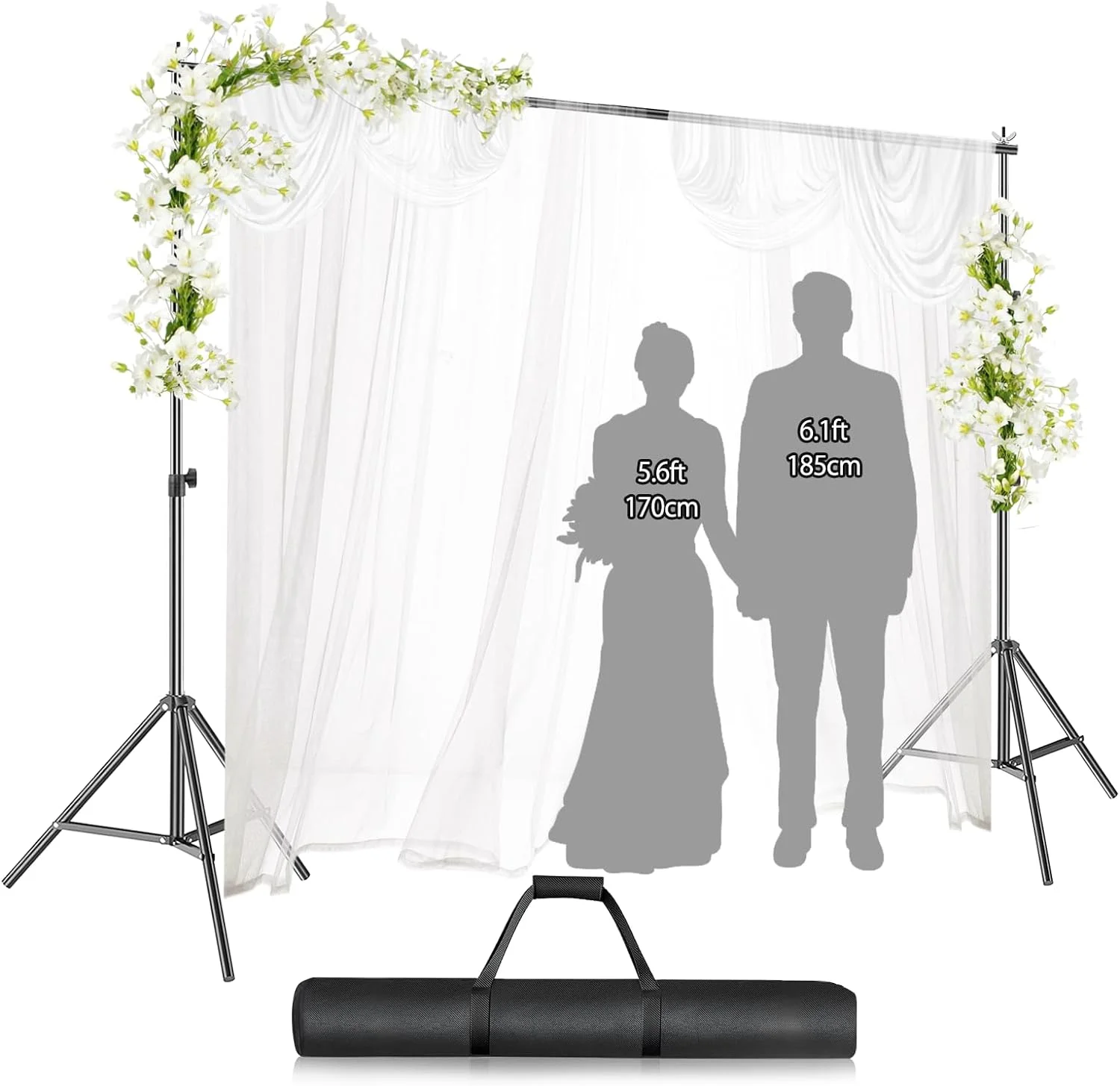 IAZ Backdrop Stand 10x8ft Adjustable Photo Background Stand for Parties Photography, Backdrop Background Stand Holder Support System Kit for Photoshoot Video Studio, Birthday