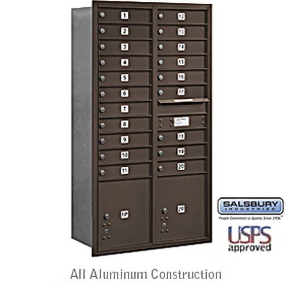 Salsbury Industries  4C Horizontal Mailbox - Bronze - Rear Loading - USPS Access