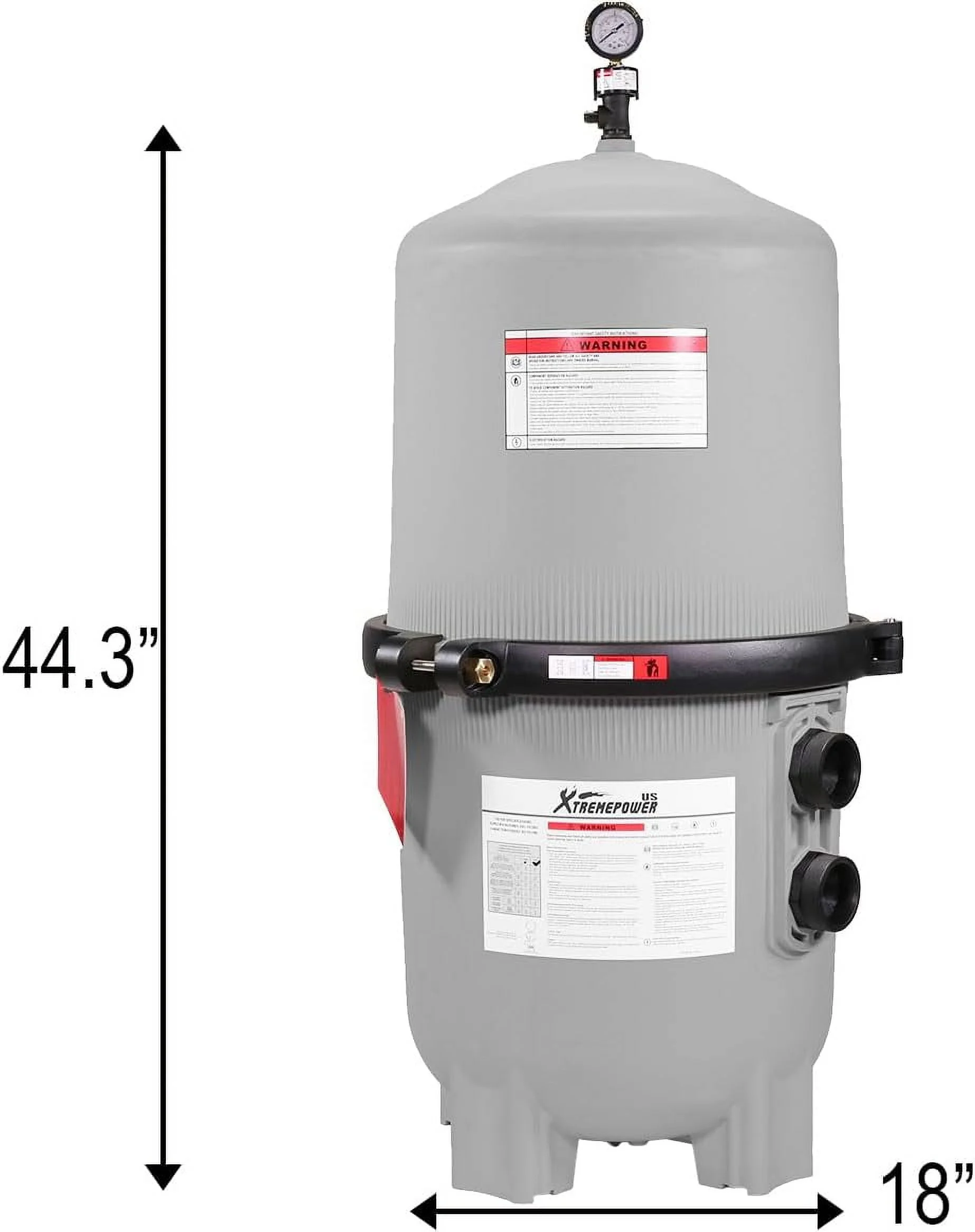 XtremepowerUS Diatomaceous Earth DE Pool Filter 120 Gallons Per Minute for In-Ground Pool and Spa 62 Square Foot