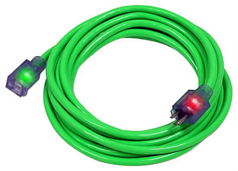 100' 14/3 SJTW Green Pro Glo Extension Cord Heavy Duty Cold Weath, Each