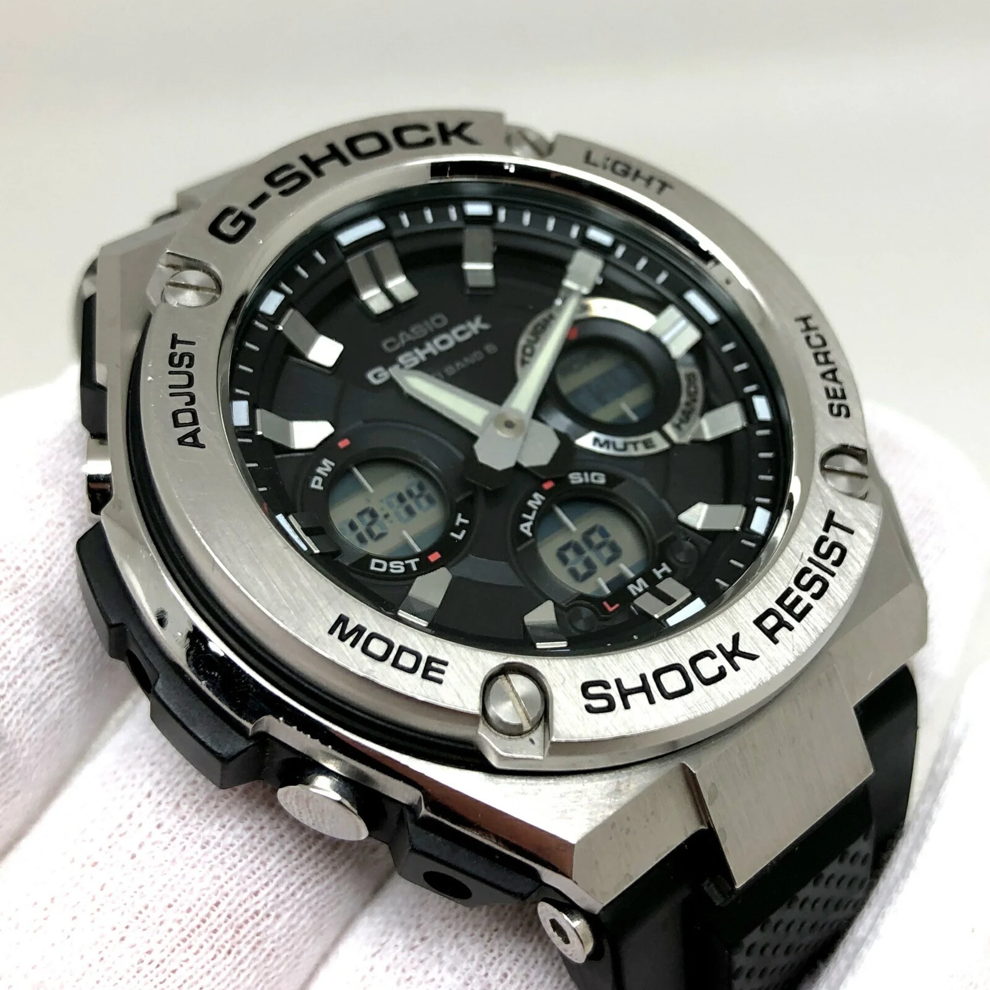 Pre-Owned CASIO Casio G-SHOCK Watch GST-W110-1A G-STEEL G Steel Radio Solar Tough Silver Black Ana-Digi Men's ITG2BWUV5DOY (Fair)