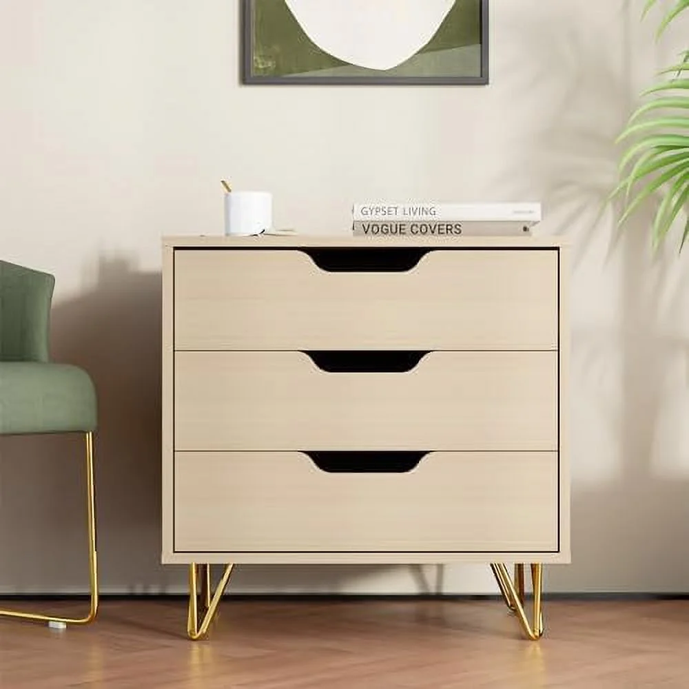 GVJMTKP 3 Drawer Dresser   Modern Dresser for Bedroom   Dressers with Wide Chest of Drawers for  Bedroom  Black Dresser for Living Room  Nursery  Hallway  Black
