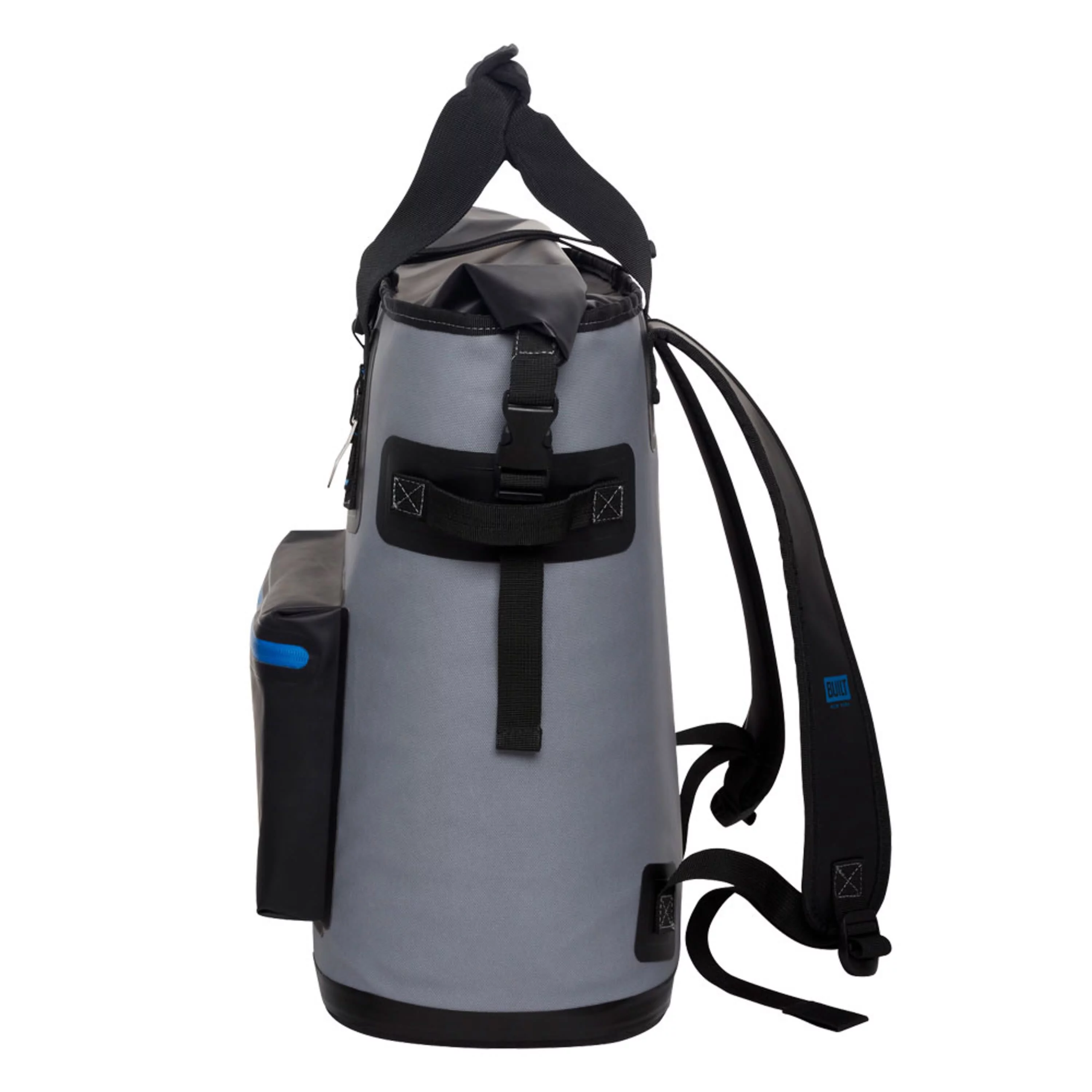 Built 36 cans Welded Wide Mouth Soft Cooler Backpack Gray