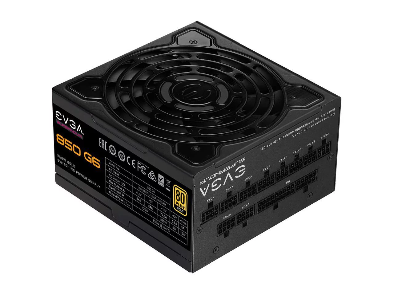 EVGA SuperNOVA 850 G6 220-G6-0850-X1 850 W ATX12V / EPS12V 80 PLUS GOLD Certified Full Modular Active PFC Power Supply