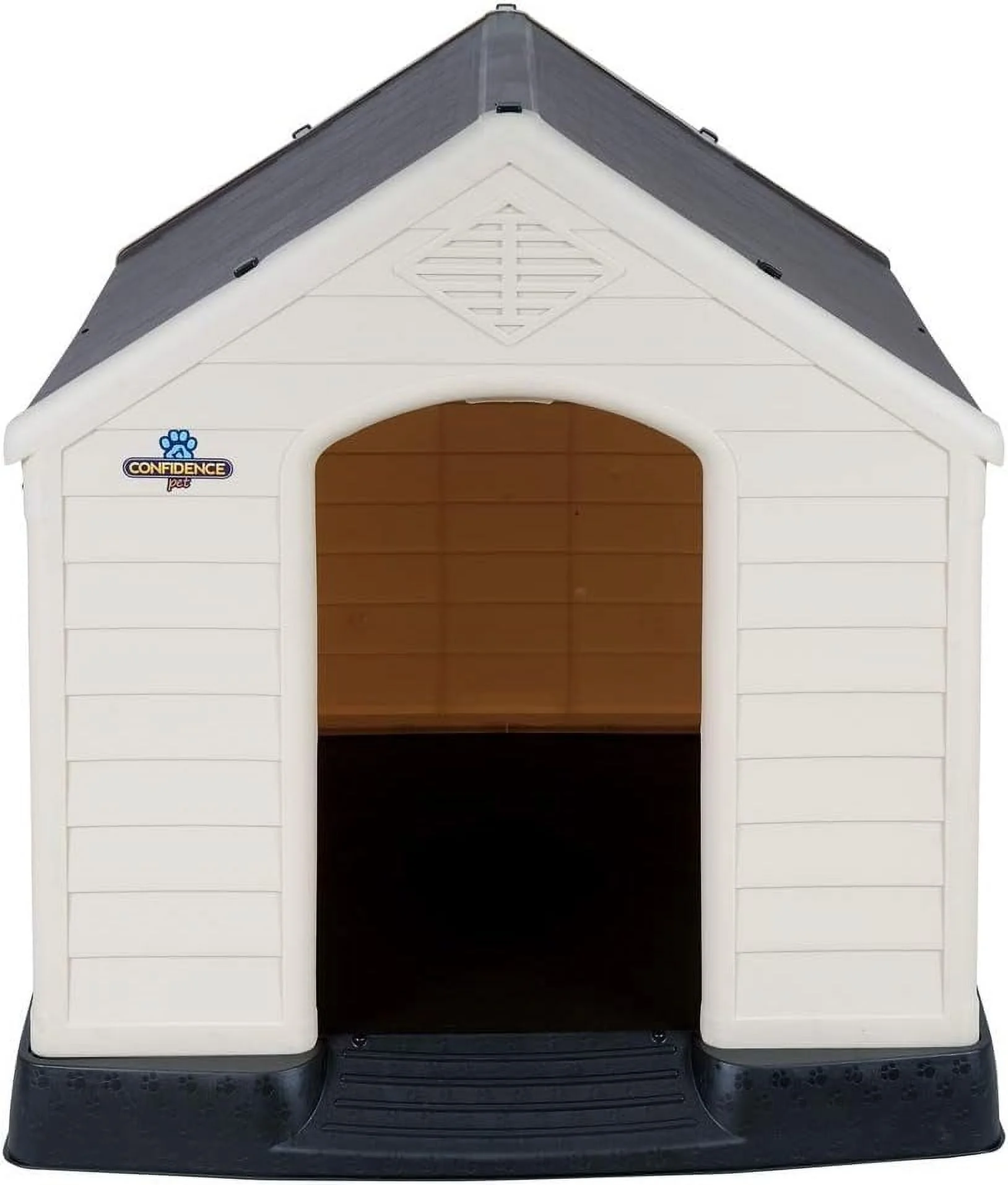 Pet Medium Waterproof Plastic Dog Kennel Outdoor House Brown