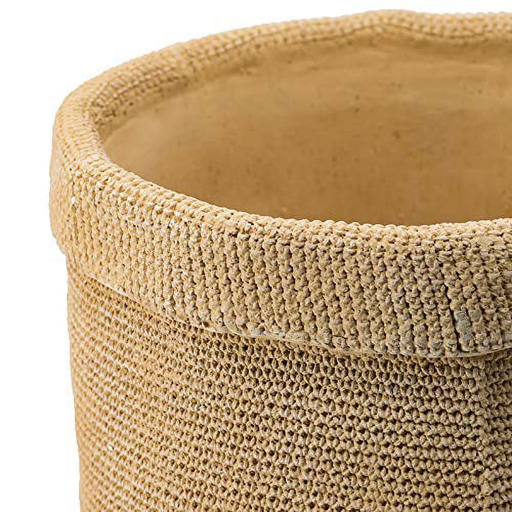 A&B Home Set of 2 Faux Woven Basket Cement Planters