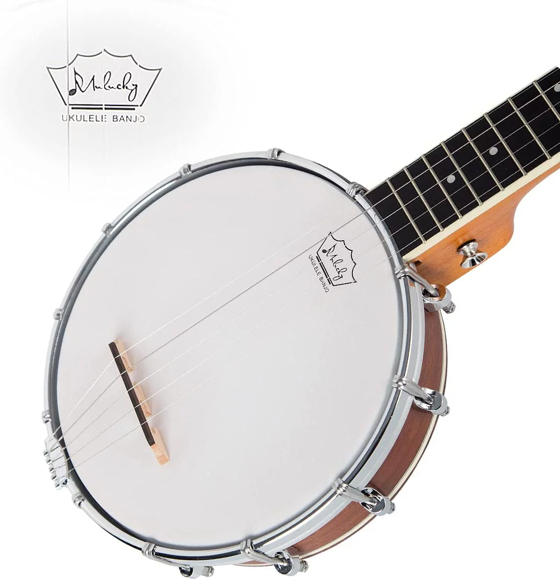 Mulucky 5 String Banjo Mini - 28 Inch Travel Banjo Sapele Body Closed Solid Back Beginner Kit With Gig Bag Tuner Picks Strings Strap - B806