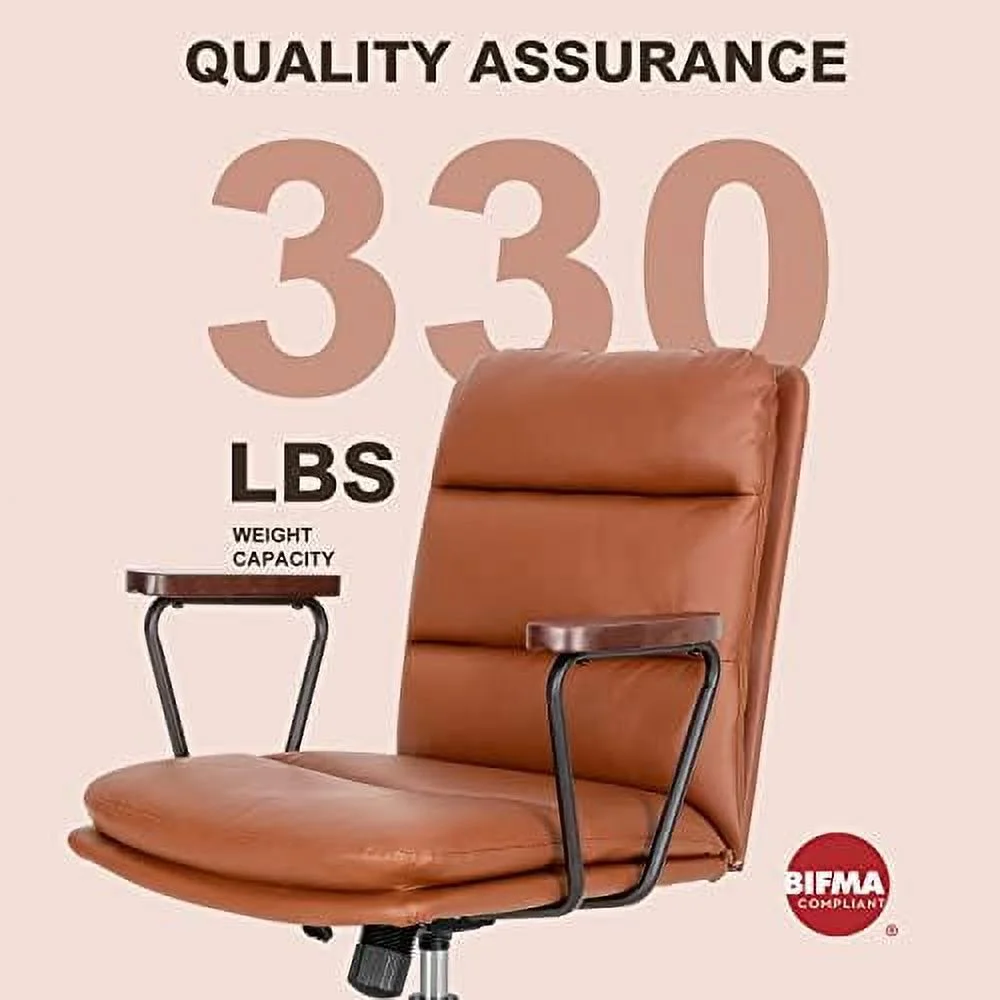 CGFHYP Office Desk Chair No Wheels  Criss Cross Chair with Detachable Wooden Armrests  Ergonomic Comfy Adjustable Computer Chair with Thicken Cushion  Cute Armless Swivel Task Vanity Chai