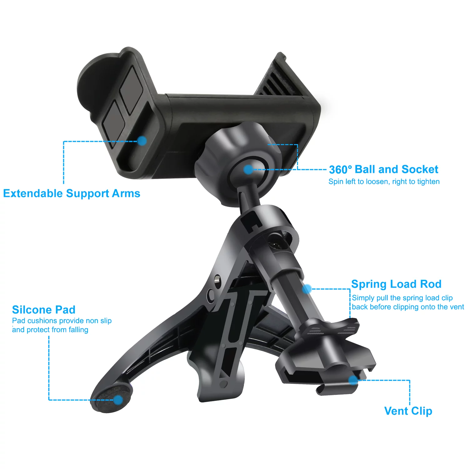 for Straight Talk Alcatel TCL LX, Zip Prepaid Smartphone, Pop Icon, Pop Nova Car Air Vent Mobile Cell Phone Holder Mount