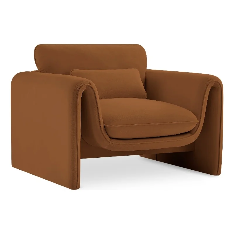 Meridian Furniture Sloan Saddle Velvet Fabric Chair