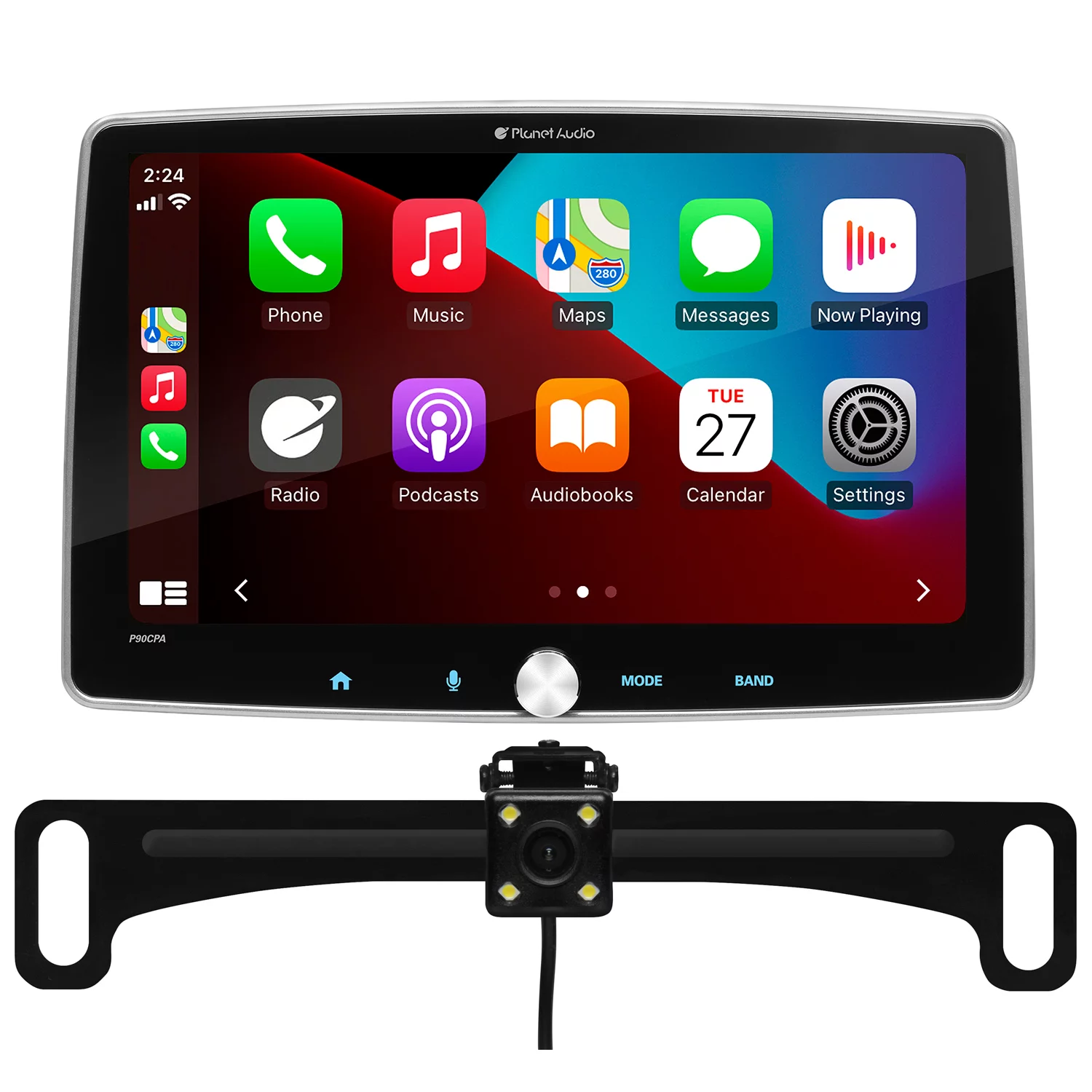 Restored Premium Planet Audio P90CPAC Car Stereo System - A-Link-(Screen Mirroring), 9 Inch Single Din, Touchscreen, Bluetooth Head Unit, Radio Receiver, No CD Player, Backup Camera (Refurbished)