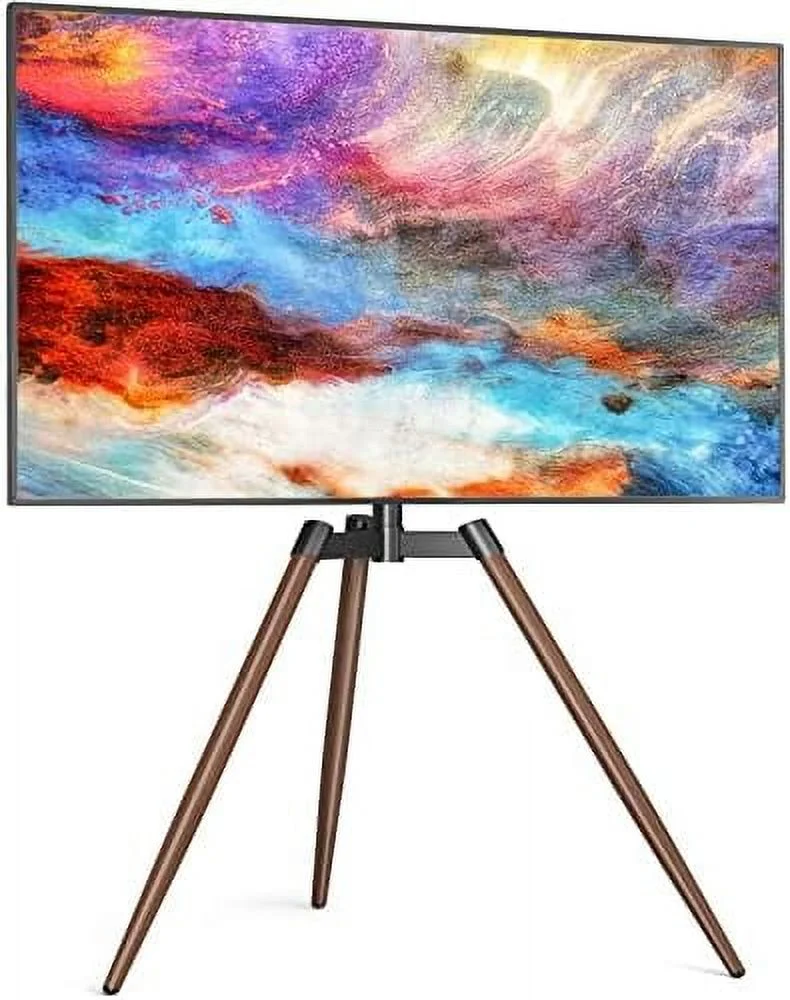 ZWNLKQG Artistic Easel TV Stand  Height Adjustable & Swivel 100° Tripod TV Stand for 32-65 Inch LCD LED  Panel Curved Screen TVs up to 77 lbs  Portable TV Mount for Bedroom  Living R