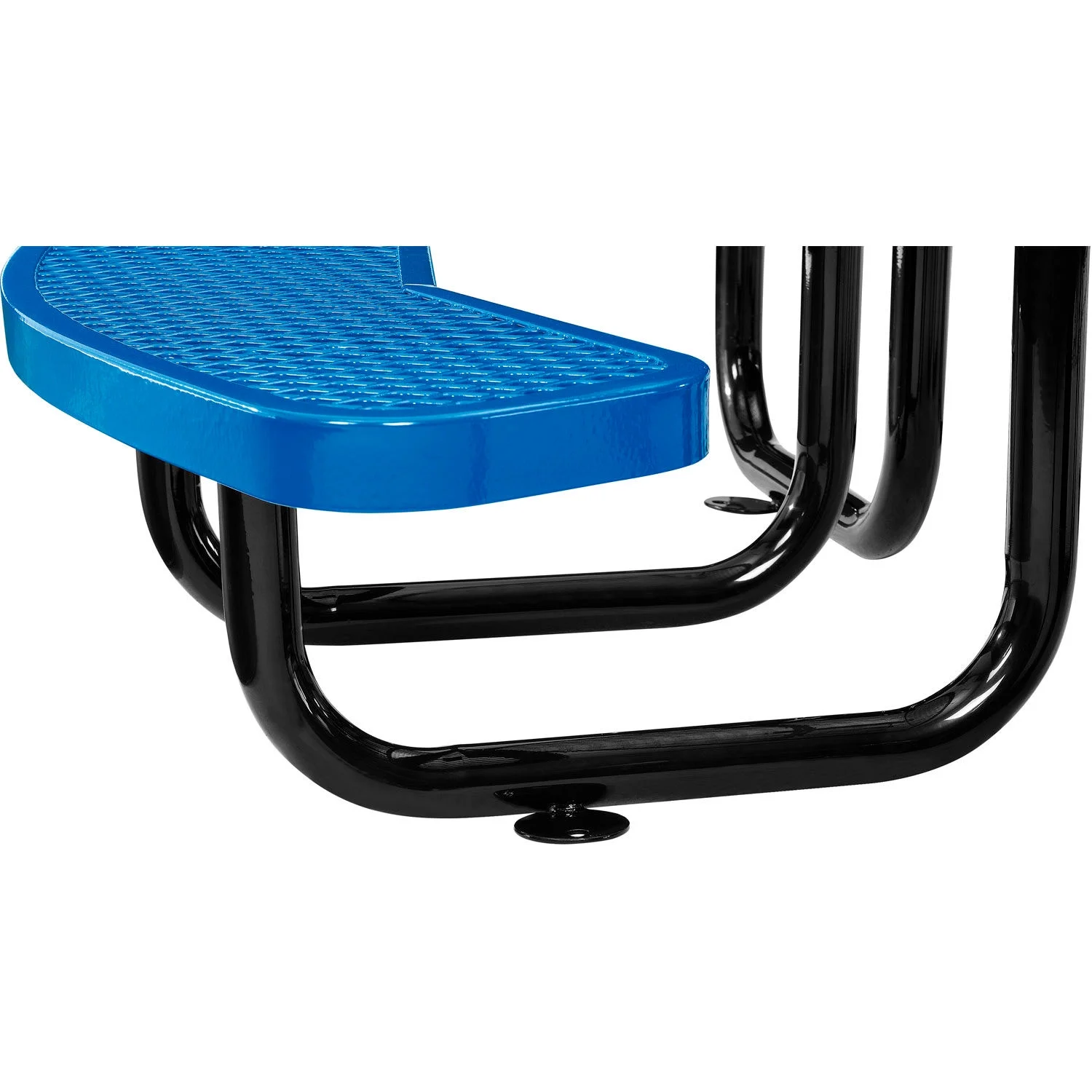 Global Industrial 277150KBL 46 in. Childs Round Outdoor Steel & Expanded Metal Picnic Table, Blue