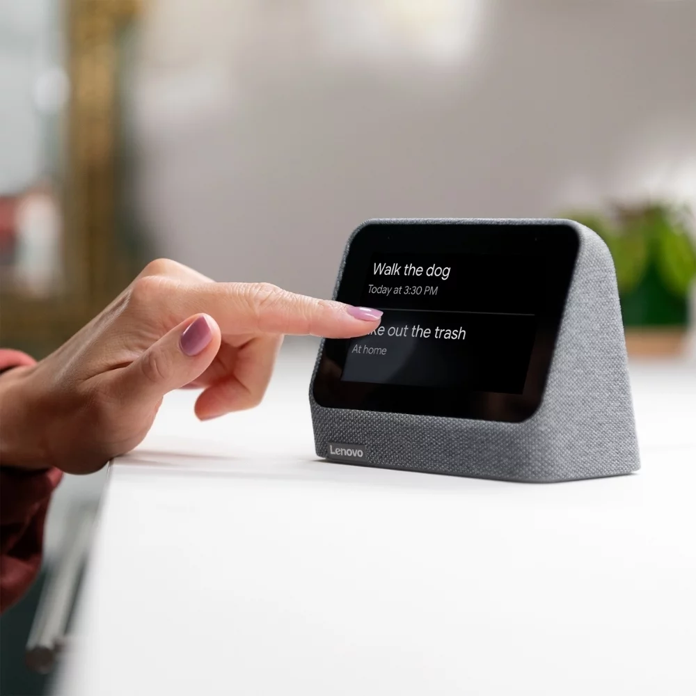 Lenovo Smart Clock 2 with Wireless Charging Dock - Heather Grey