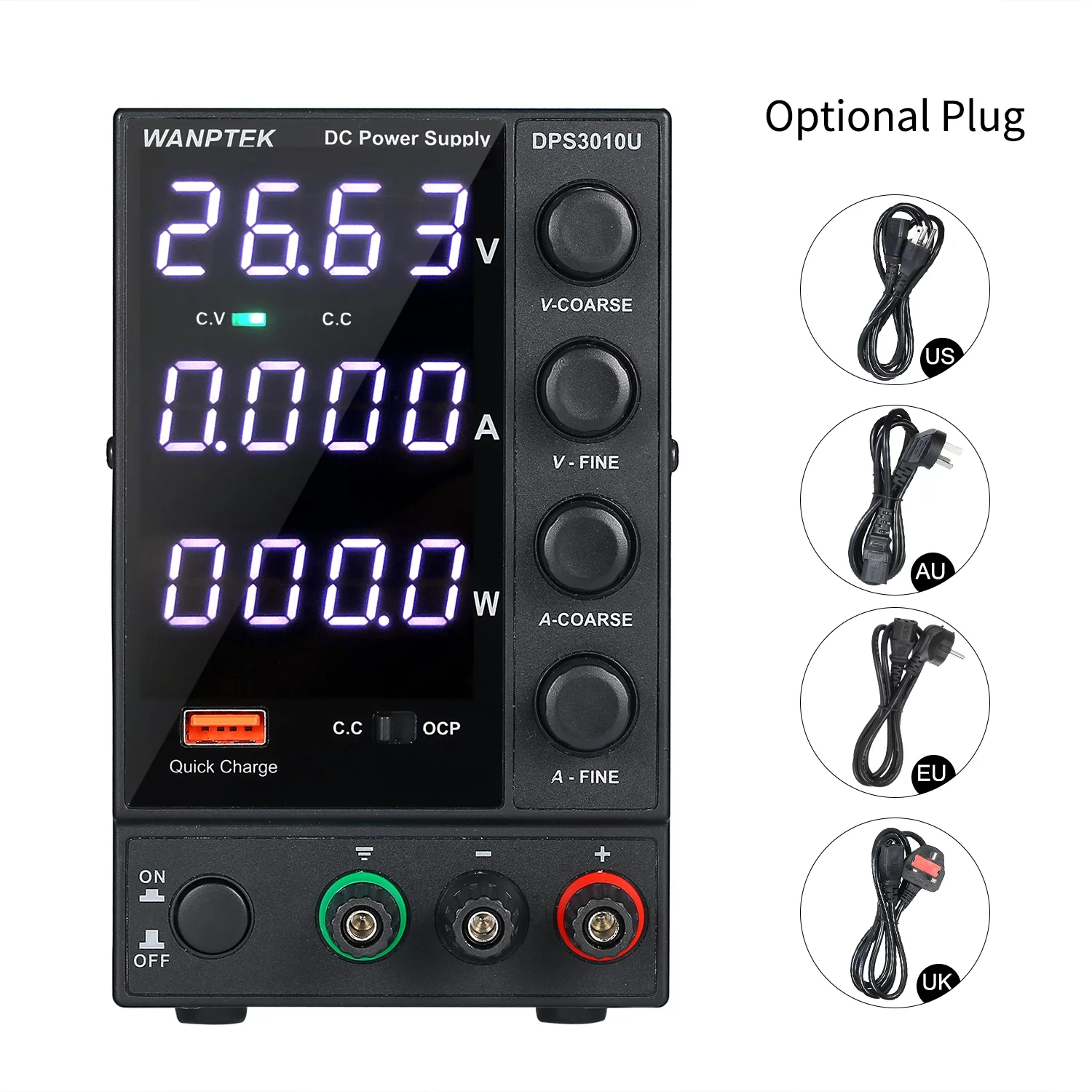 WANPTEK DPS3010U 0-30V 0-10A 300W Switching   Supply 4 Digits Display LED High Adjustable   Supply AC 115V/230V 50/60Hz