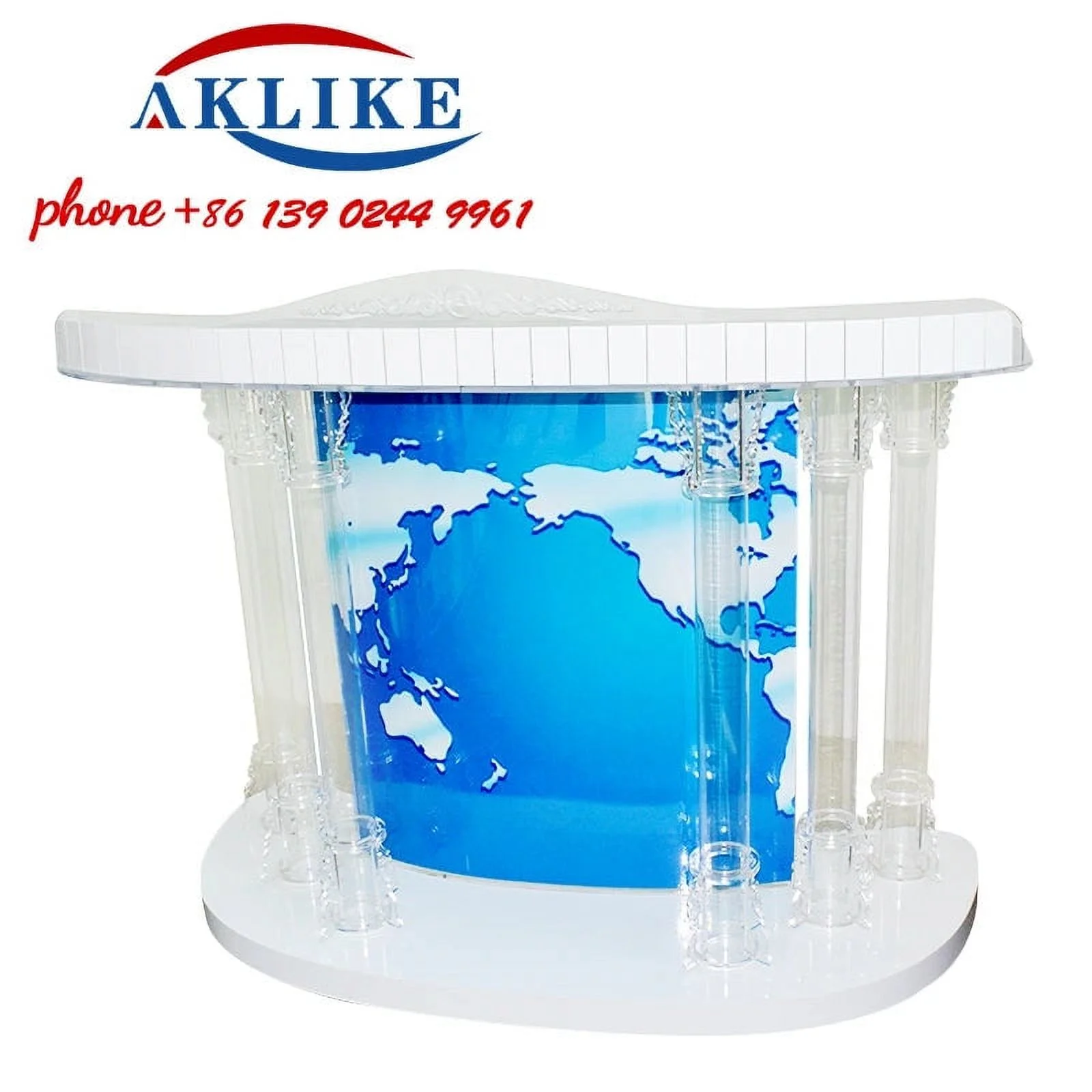 2024 AKLIKE Hot Sales High-end Lecturers Led Acrylic Lectern Church Pulpit Modern Rostrum Podium Clear Free Shipping