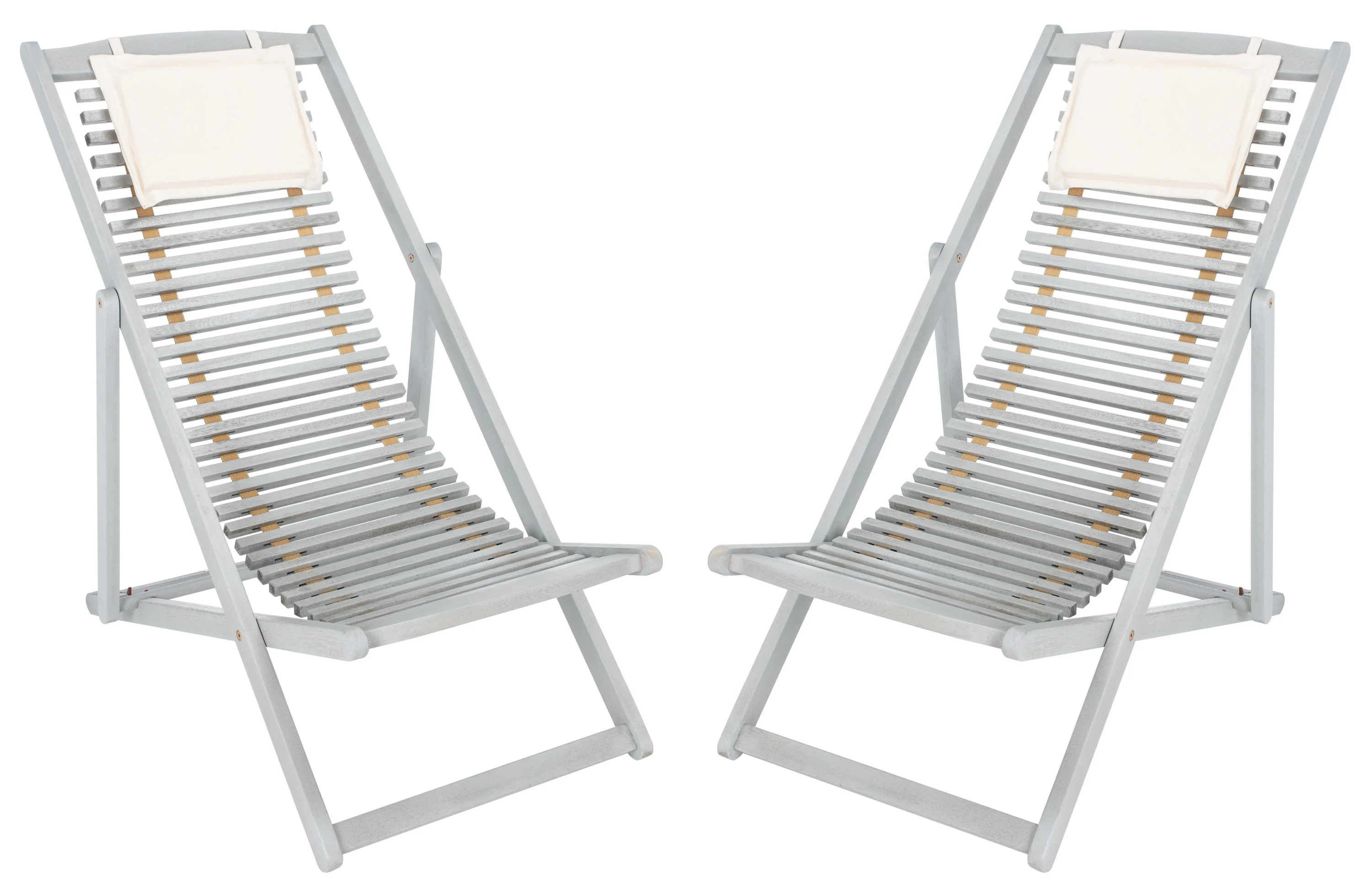 SAFAVIEH Rendi Relax Chair With Pillow, Grey/Beige, Set of 2