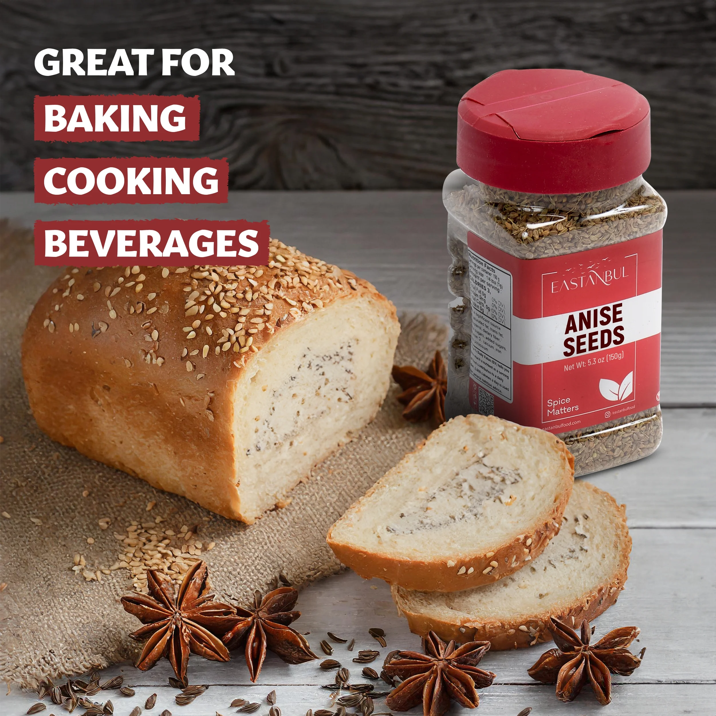 Eastanbul Anise Seeds Whole, 5.3oz Licorice-Like Full Flavor Anise Seed