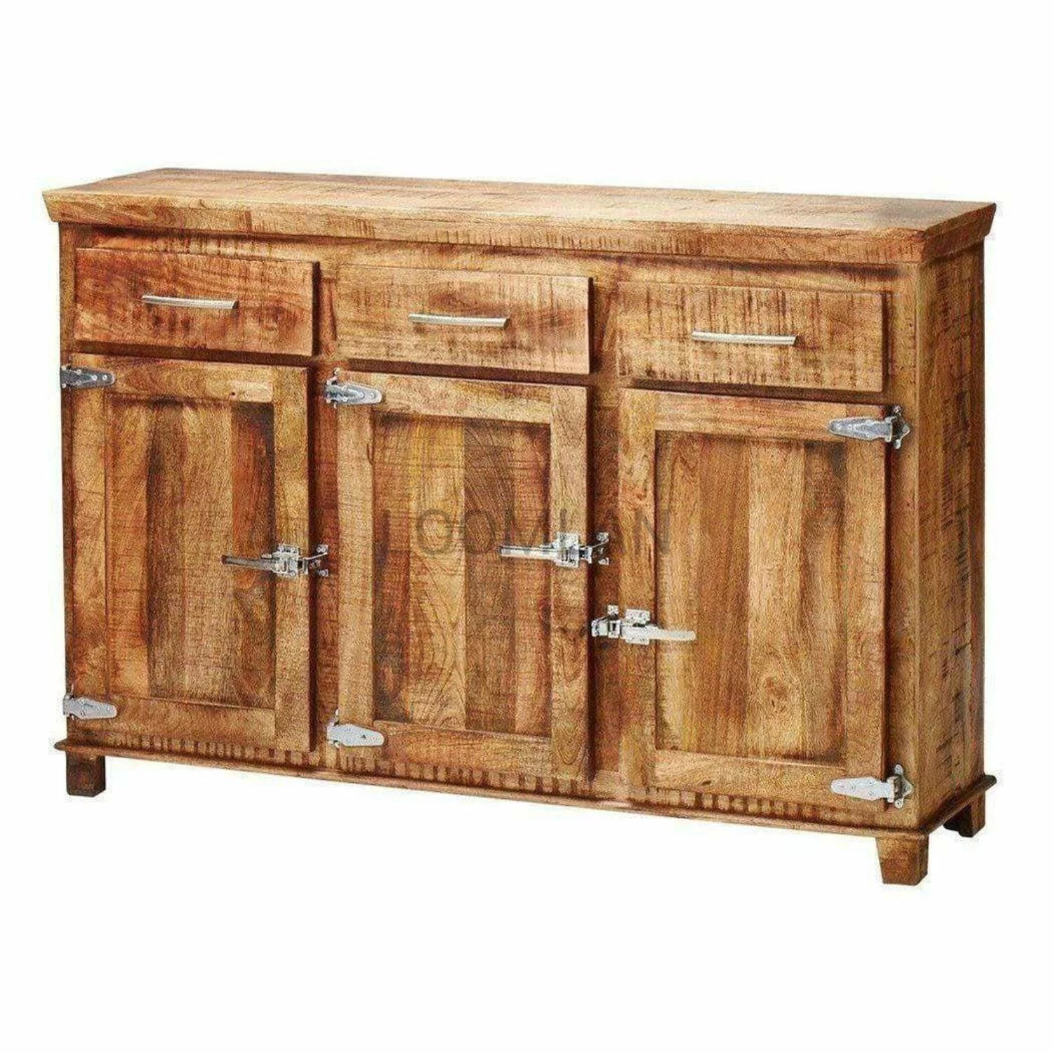 58 Reclaimed Wood Sideboard 3 Drawers 3 Doors Icebox Lock