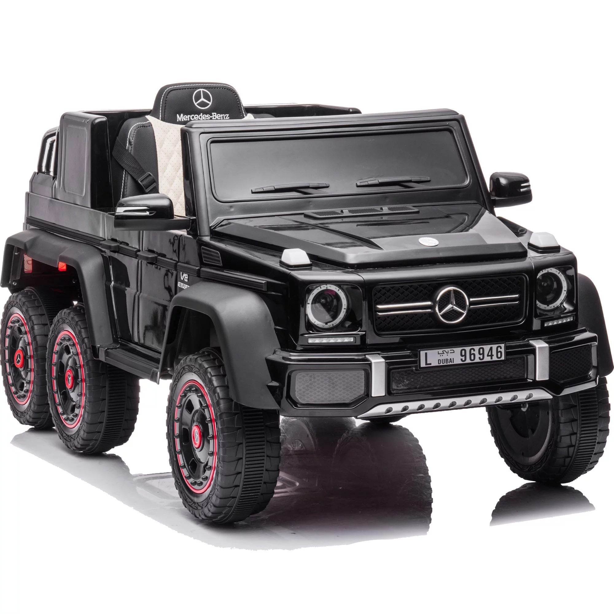 Licensed Mercedes-Benz 24V Kids Ride On Cars, 6-Wheel Drive Powered Ride on Truck with Remote Control, USB, Bluetooth, MP3, Music, Ride on Toys Electric Vehicles for Boys Girls Gifts Ages 3-6, Black