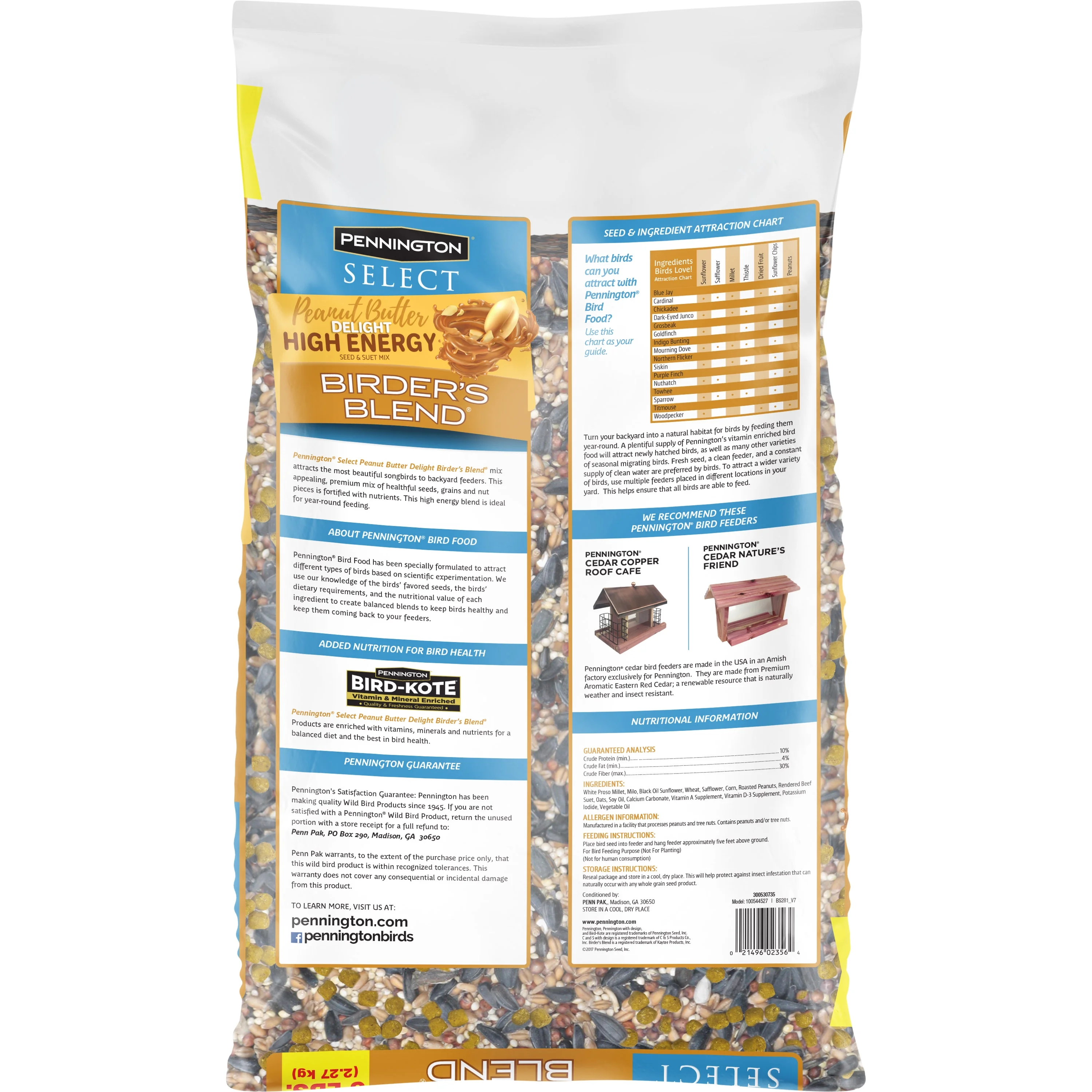 Pennington, High Energy, Peanut Butter Delight Dry Wild Bird Food Mix, 5 lb., 1 Pack, Dry