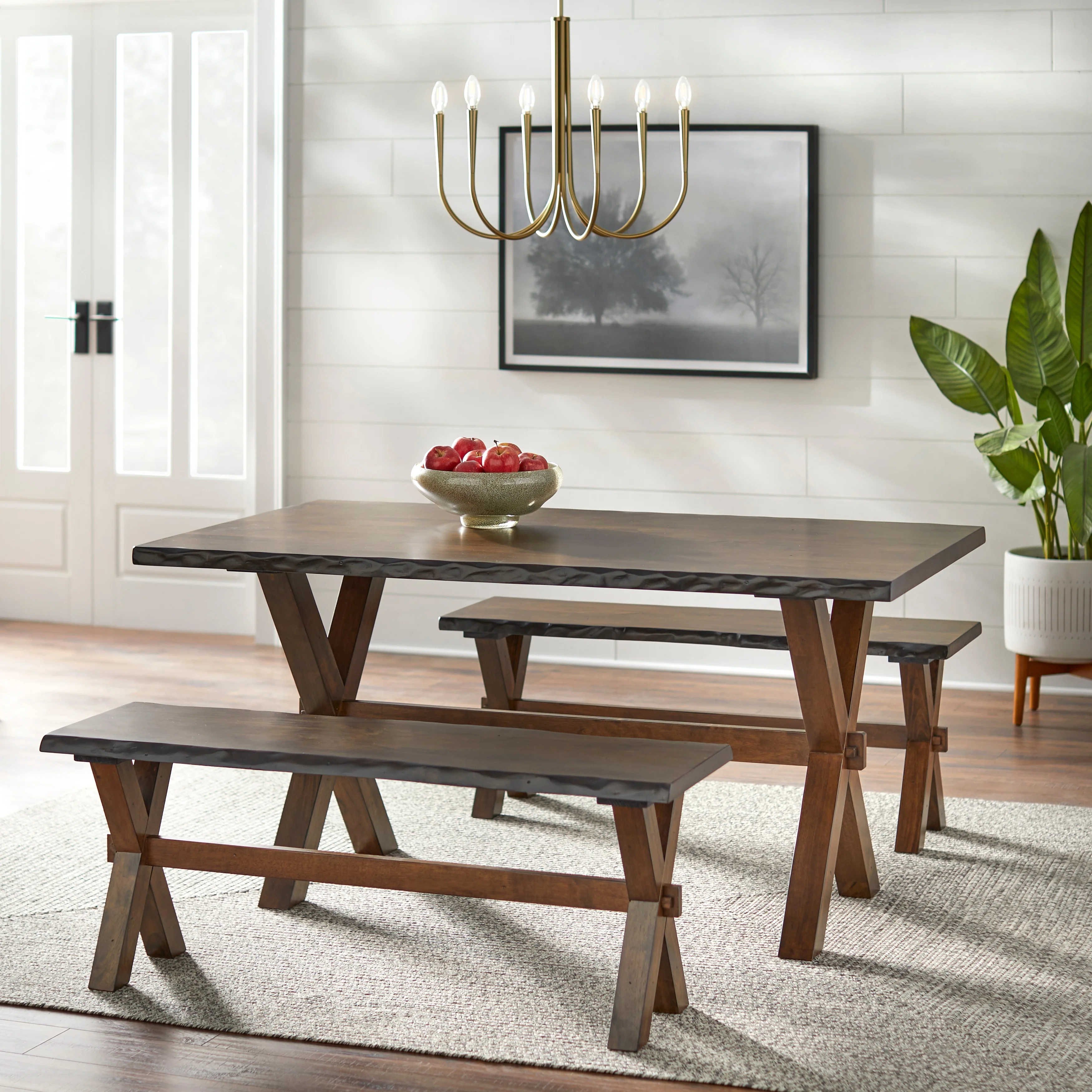 Simple Living  Mandeville Wood Live Edge 3-piece Dining Set