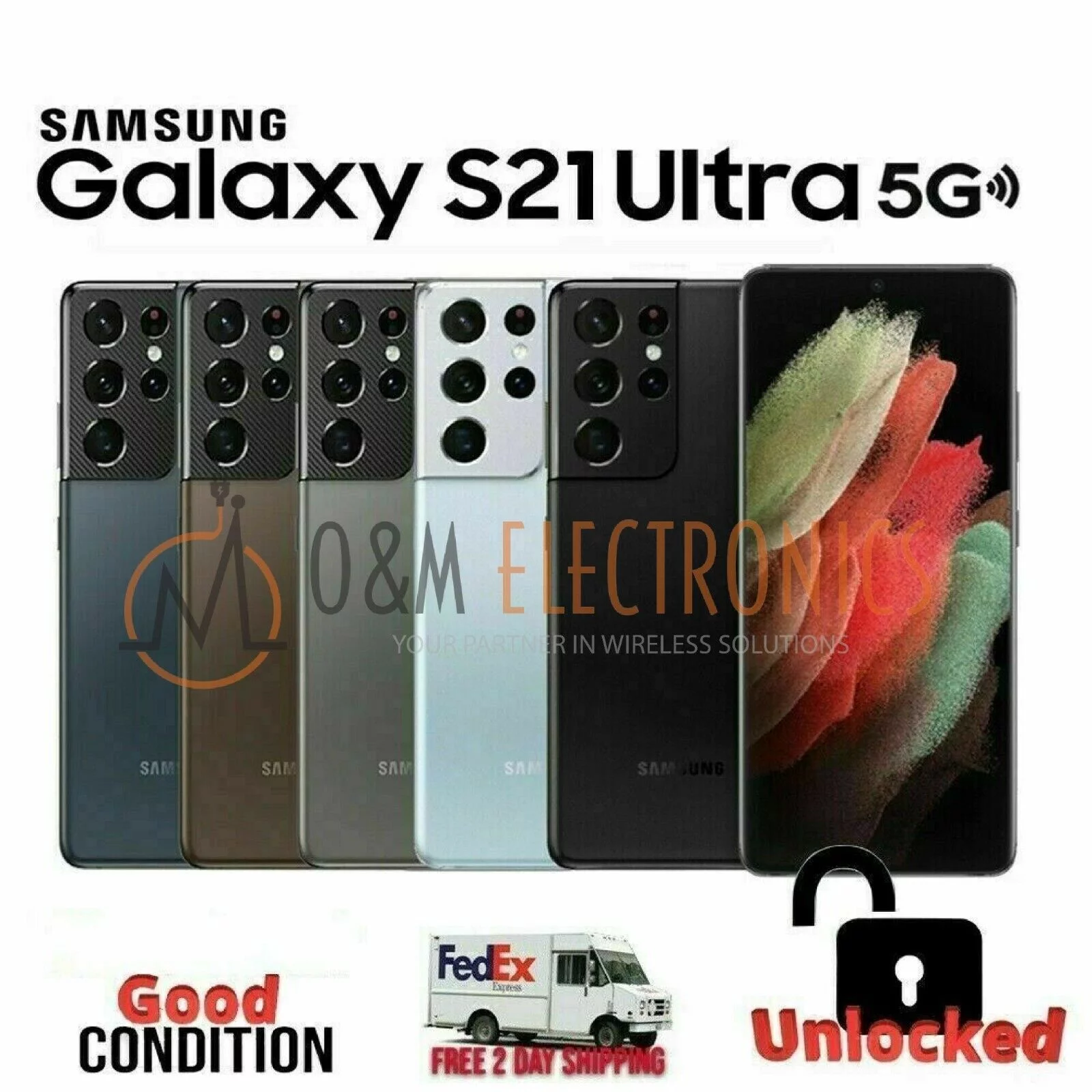 Pre-Owned Samsung Galaxy S21 Ultra 5G SM-G998U1 256GB Black (US Model) - Factory Unlocked Cell Phone - Very (Refurbished: Good)