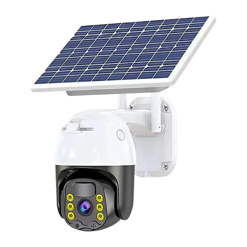 Solar Camera Security Outdoor, 1080P WiFi Camera for Home Security System, Solar Powered with Battery, 360° PTZ Color Night Vision