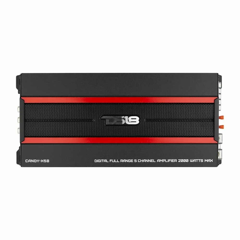 DS18 CANDY-X5B + Free Belva BAK46 4 Gauge Amp Wiring Kit 2000W Peak (800W RMS) Candy-X Series Full Range Class D 5-Channel Amplifier with Bass Remote