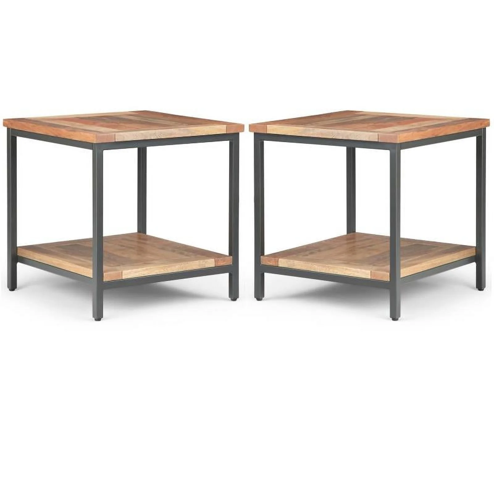 Home Square 2-Piece Wood & Metal 22