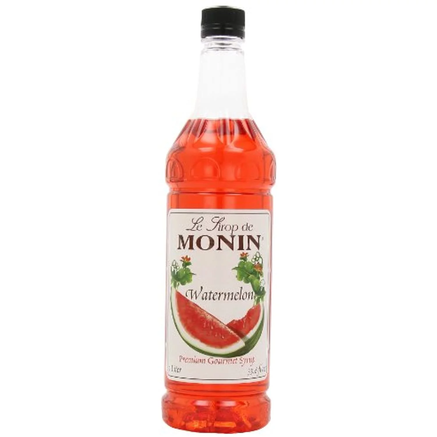 Monin Flavored Syrup, Watermelon, 33.8-Ounce Plastic Bottles (Pack Of 4)