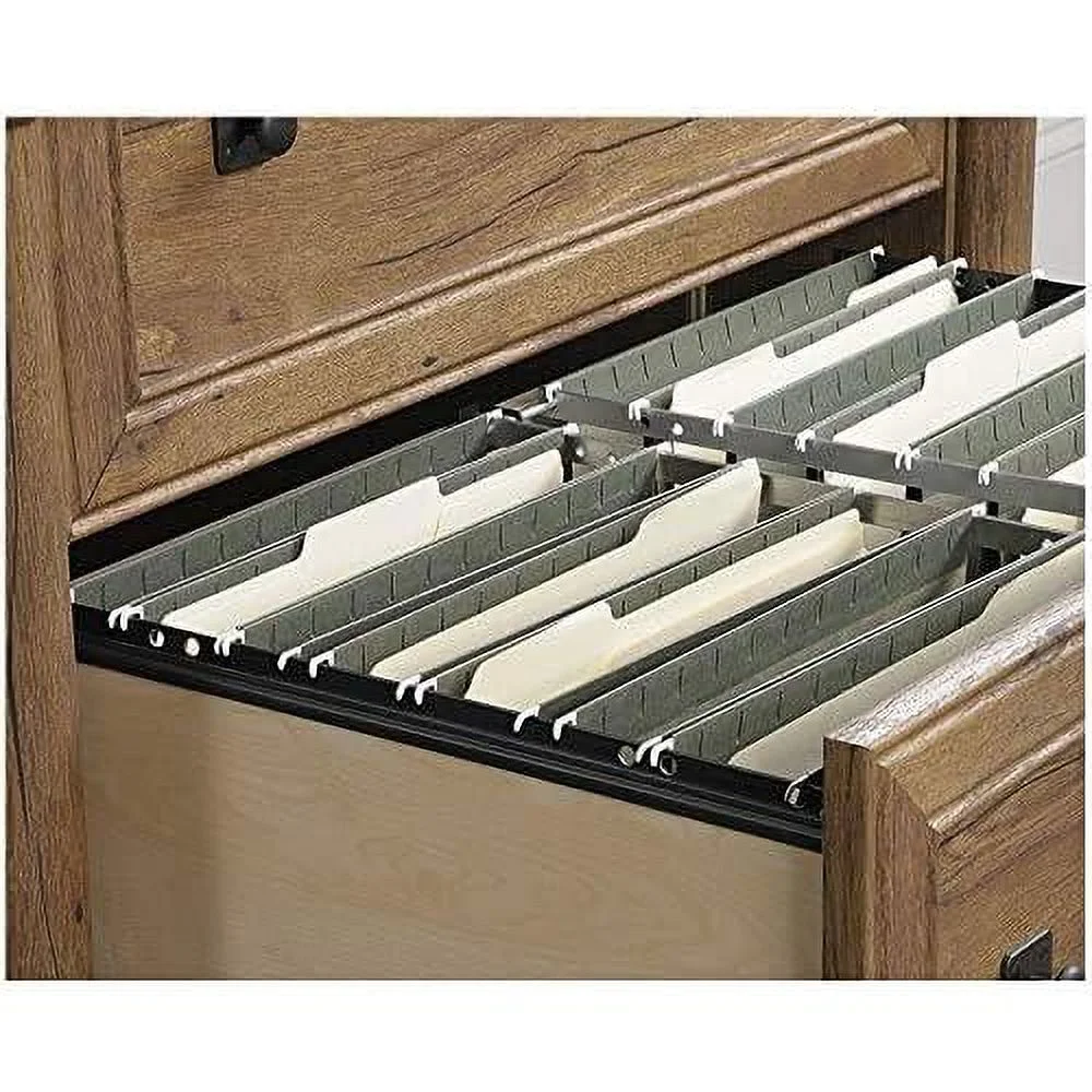 2 Drawer Wood Lateral Letter/Legal File Cabinet In Vintage Oak