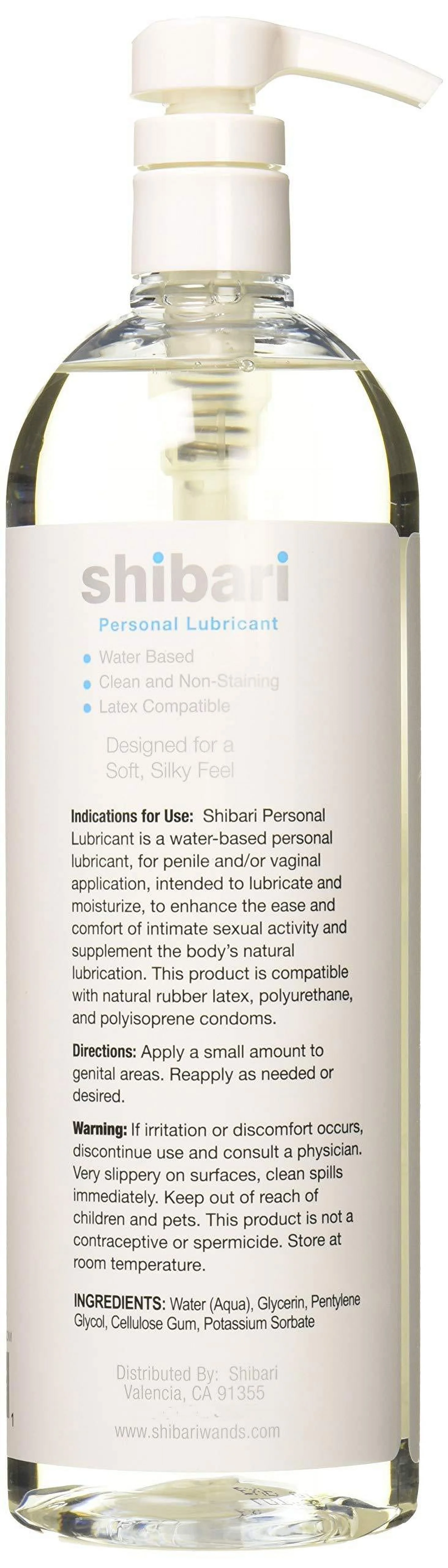 shibari water based personal lubricant, 32oz with pump