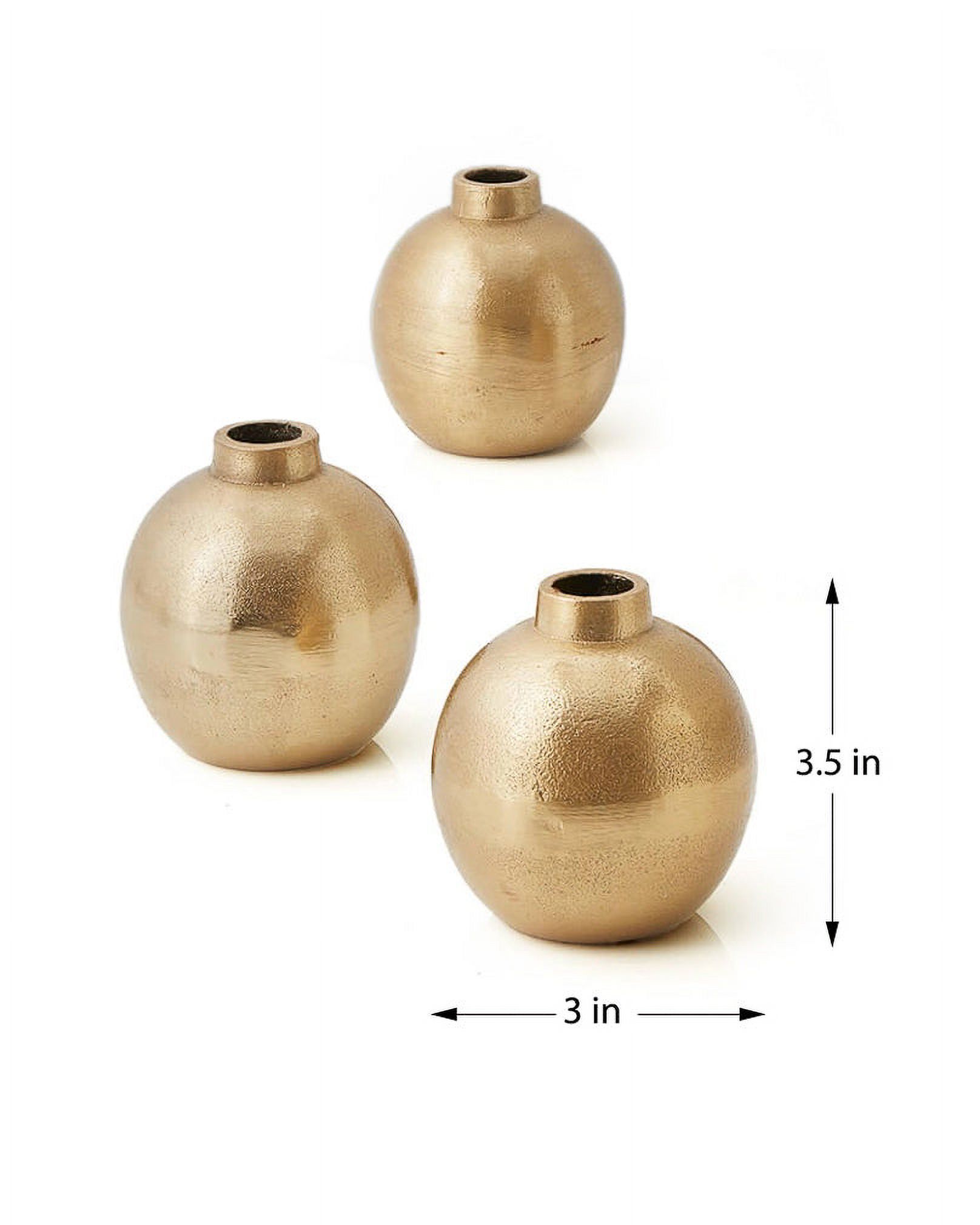 Serene Spaces Living Gold Floral Ball Bud Vase, Centerpieces at Weddings, Thanksgiving, Set of 24