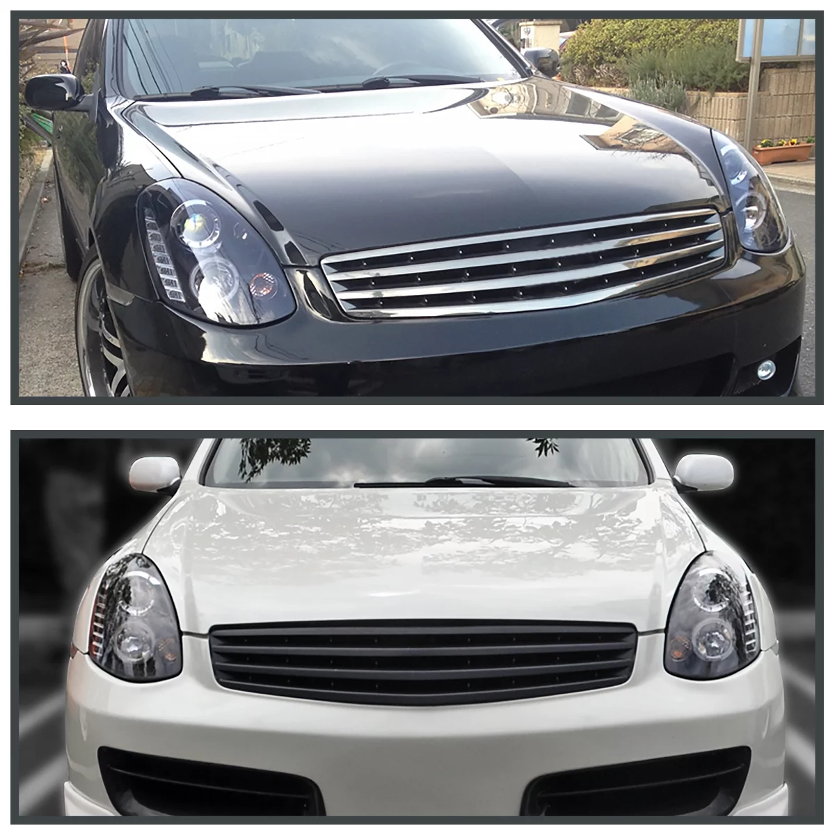 Spec-D Tuning Halo LED Black Projector Headlights Signal Lamps Compatible with 2005-2006 Infiniti G35 4Dr Sedan, Left + Right Pair Headlamps Assembly