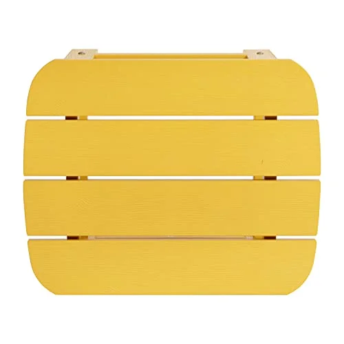 BizChair All-Weather Poly Resin Wood Adirondack Side Table in Yellow