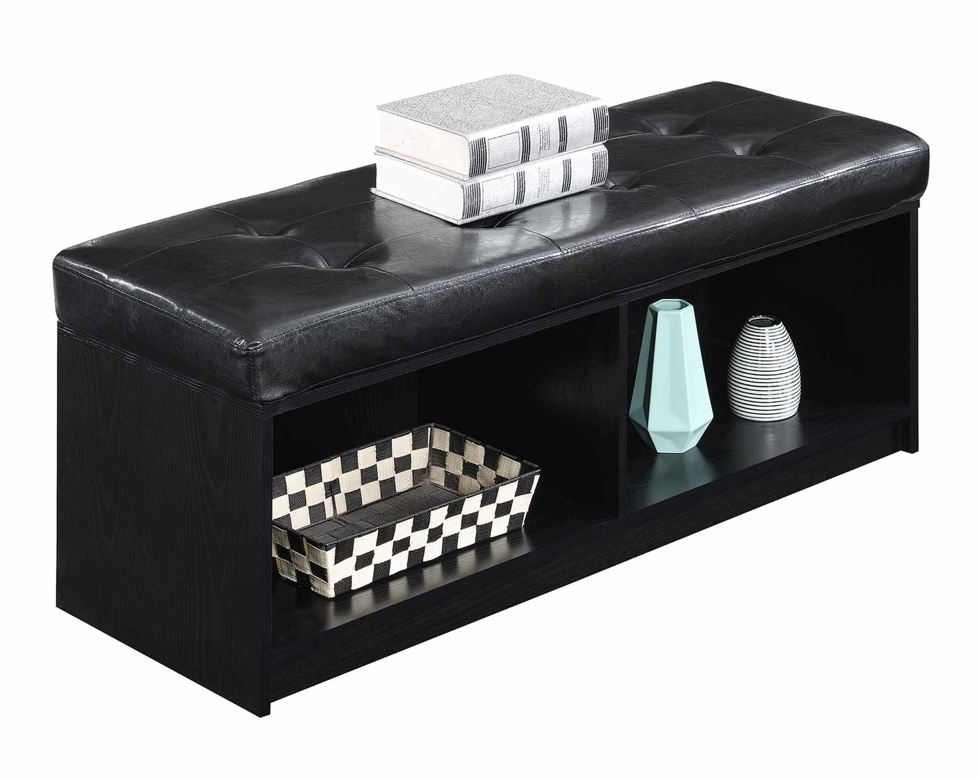 Convenience Concepts Broadmoor Entryway Faux Leather Storage Bench, Multiple Colors