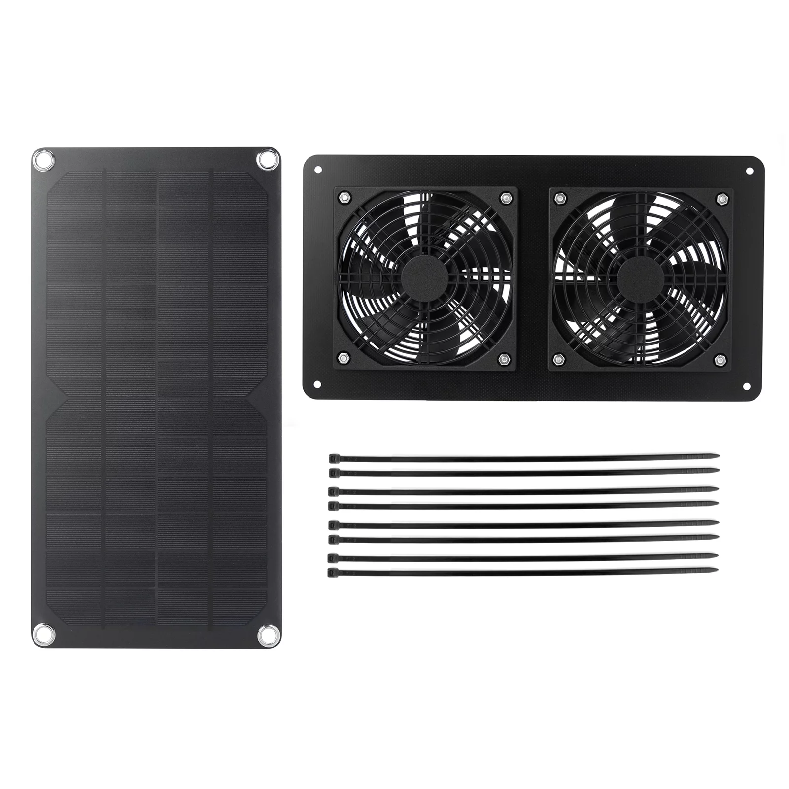 Aumotop Exhaust fan,fan Powered Dual Chicken Coops Sheds Fan 10W Panel Fan Window Kit Sheds Solar Fan Dual Panel Powered Weatherproof solar panel solar panel kit