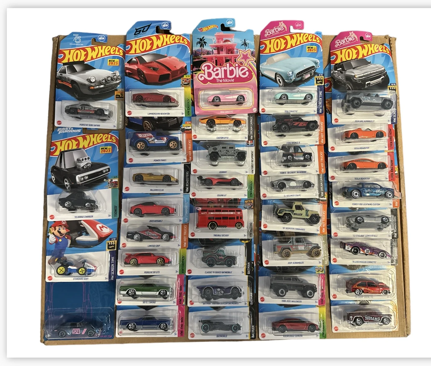 Instant HOT WHEELS COLLECTION - 72 Collectible Diecast Mix With a Treasure Hunt , Anniversary Cars, Barbie Cars & Fast N The Furious Cars