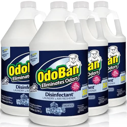 OdoBan 1 Gal. Night Ice Disinfectant and Odor Eliminator Air Freshener Mold Control, Multi-Purpose Cleaner Concentrate (4-Pack)