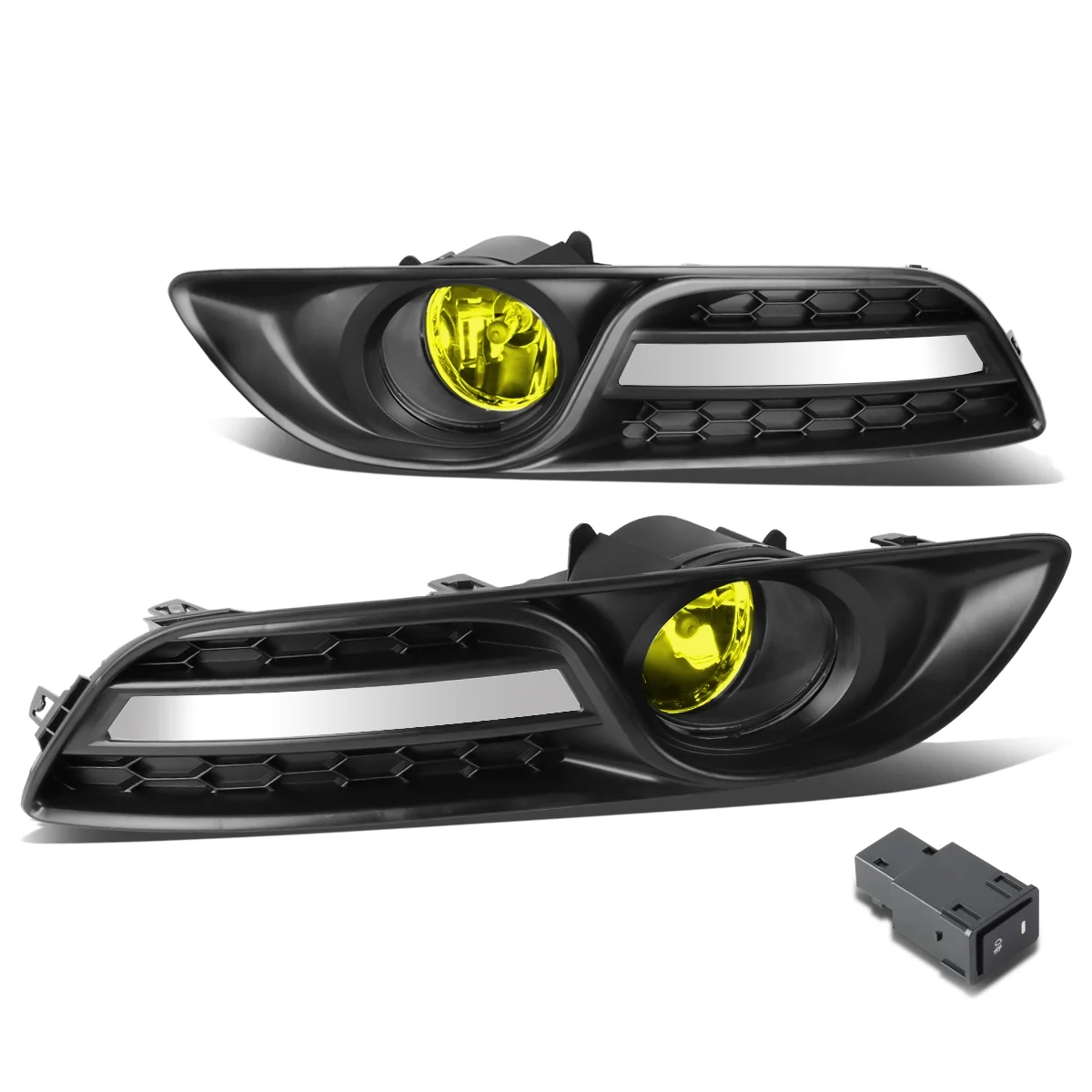 DNA Motoring FL-ZTL-213-AM For 2013 to 2016 Nissan Sentra Front Bumper Driving Fog Light Lamp+Switch Amber Lens 14 15