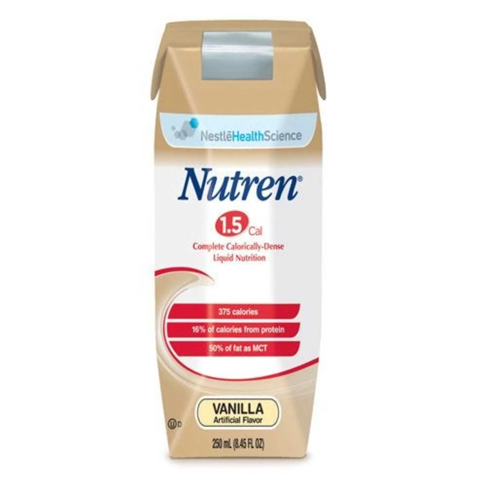 Nestle Nutren 1.5 Complete Liquid Nutrition 375 cal 8 oz: Unflavored, 24 Count