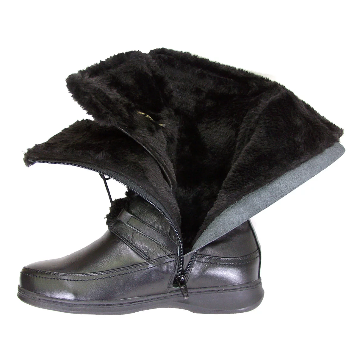 PEERAGE Joan Women Extra Wide Width Leather Mid Calf Boot