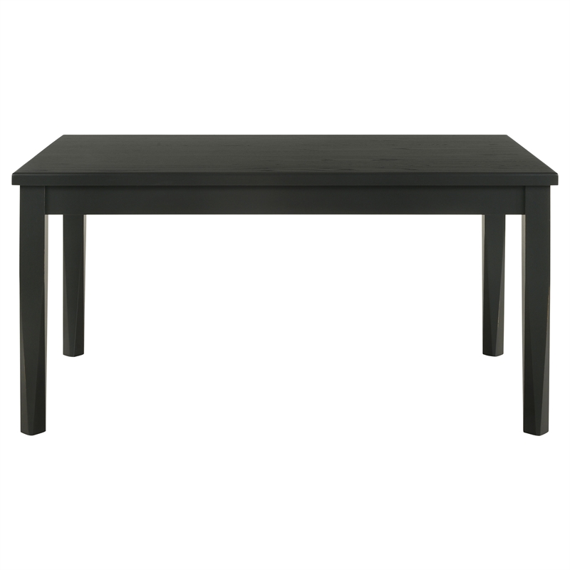 Pemberly Row Transitional Rectangular Wood Dining Table Black Washed