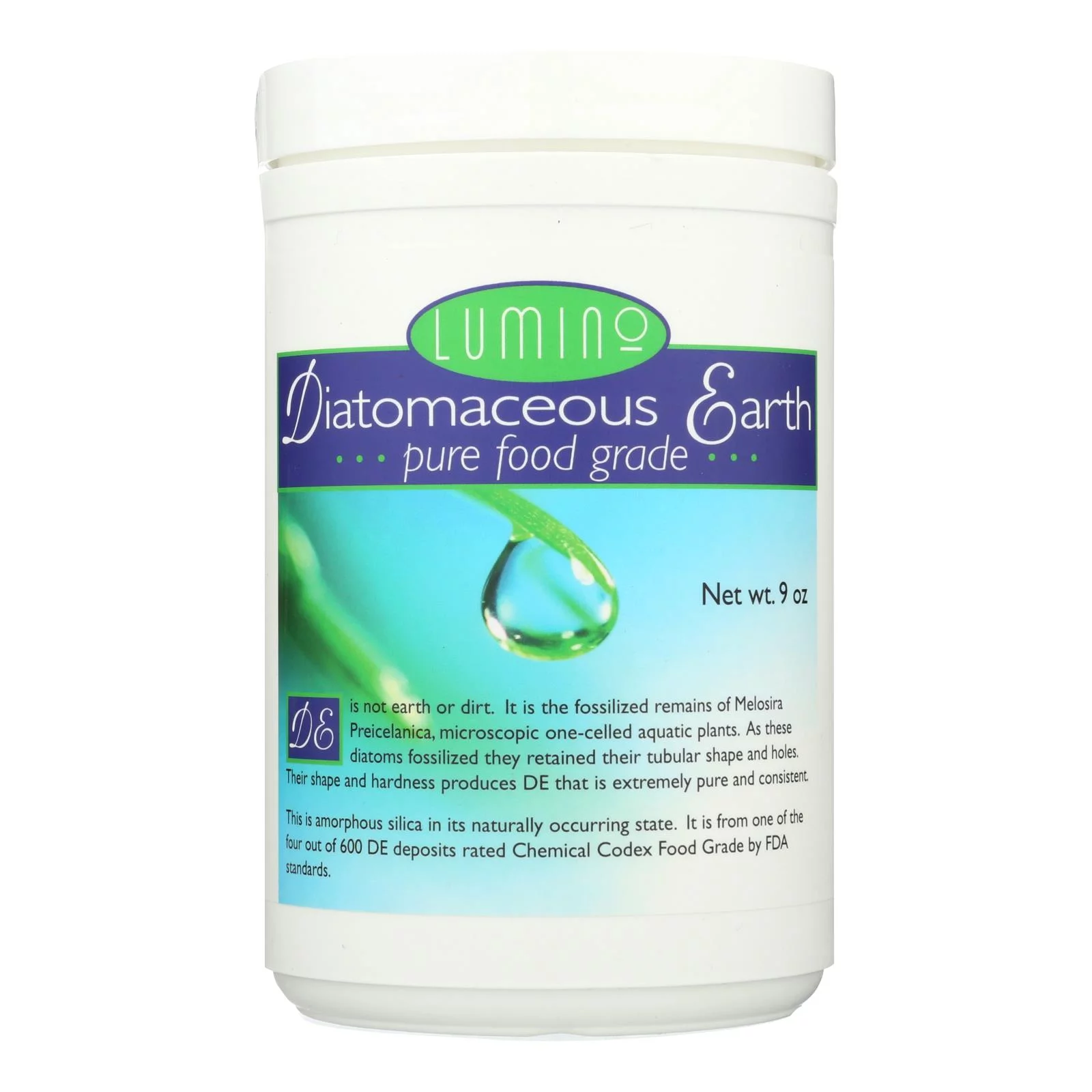 Lumino Home Diatomaceous Earth Fresh Water, Food Grade Pure, 9 Ounce