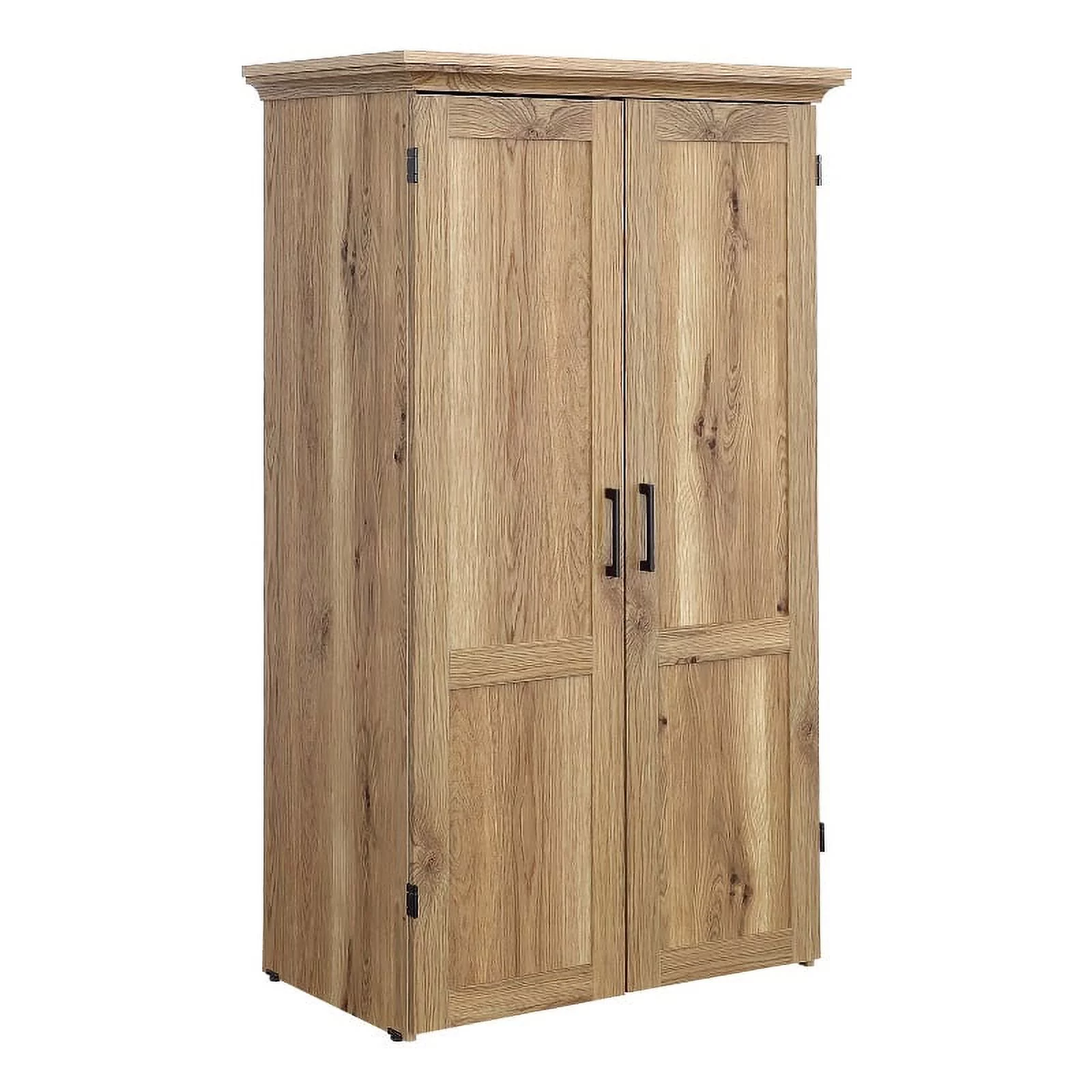 Pemberly Row Engineered Wood Multi-Purpose Armoire in Timber Oak Finish