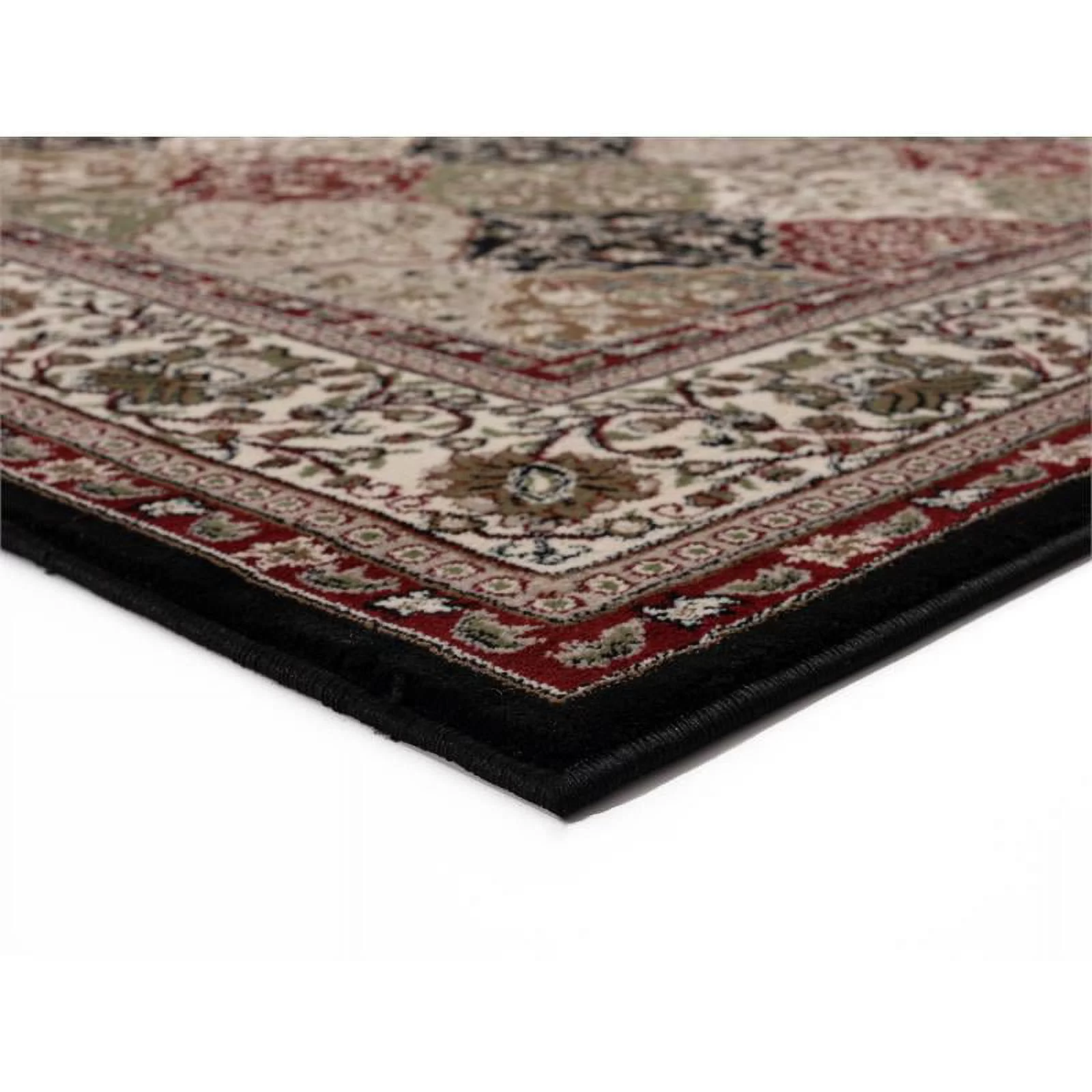 MDA Home Hollywood 9'x12' Medallion Traditional Fabric Area Rug in Black/Multi