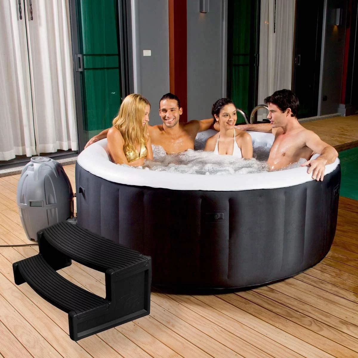 Resin Multi Purpose Spa and Hot Tub Handi-Step Steps, Black