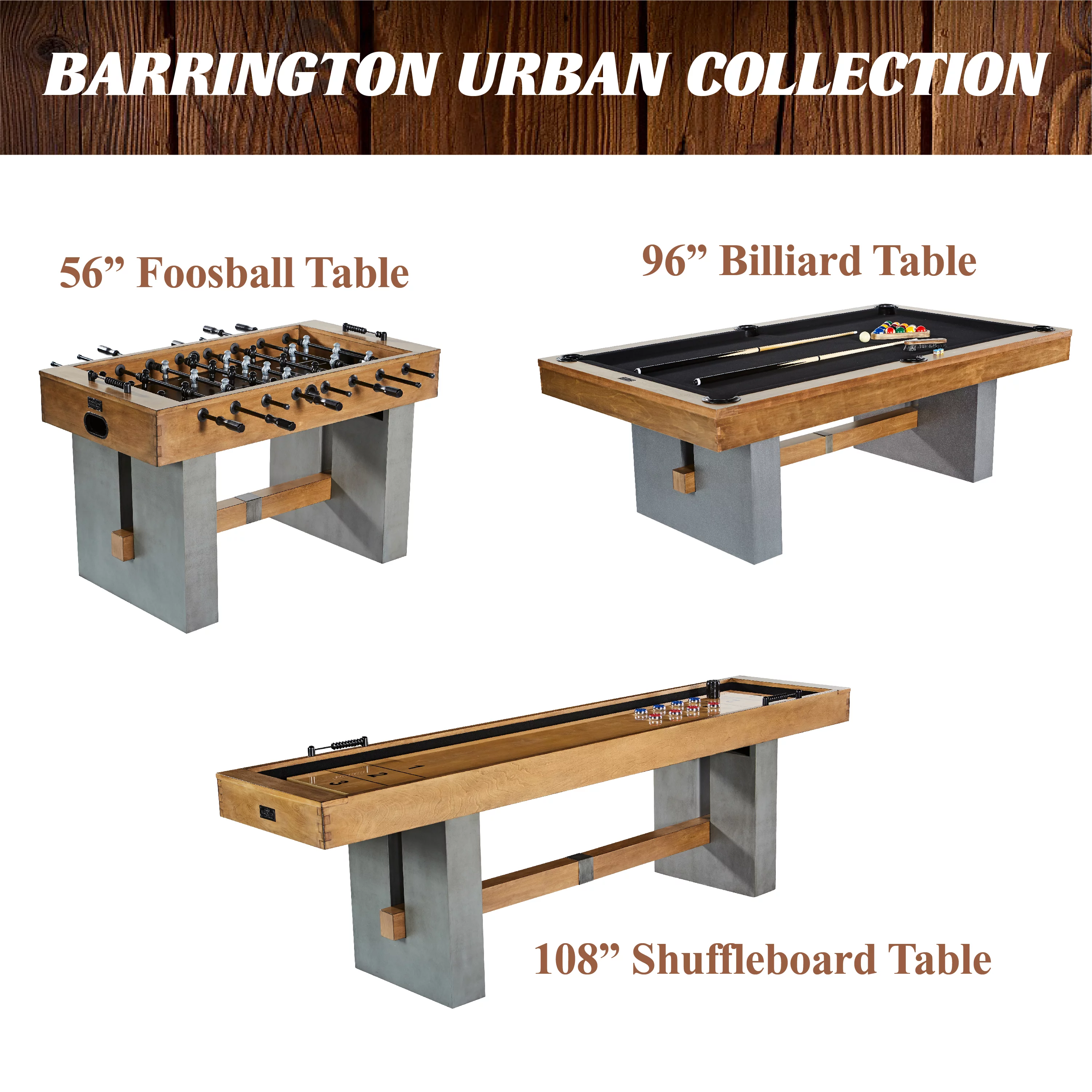 Barrington Billiards 8' Urban Black Drop Pocket Table With Pool Ball and Cue Stick Set