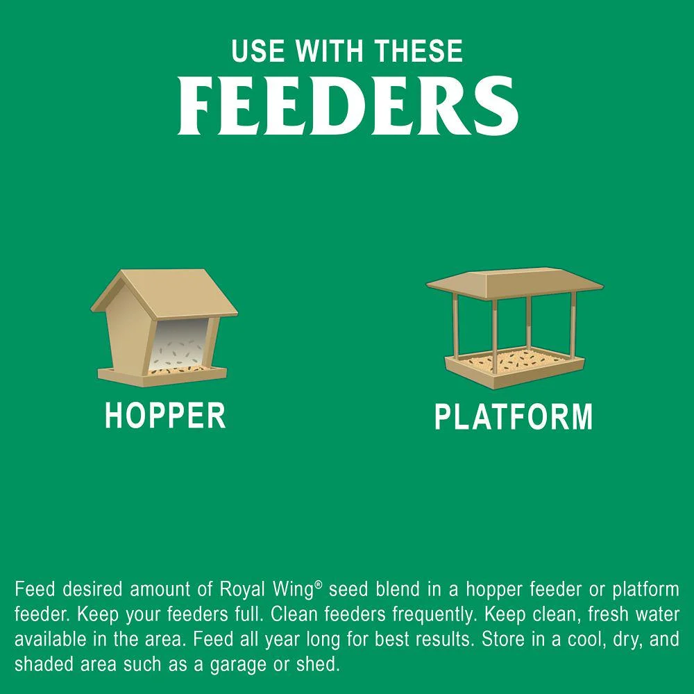 Royal Wing Grey-Striped Sunflower Wild Bird Food, 20 lb.